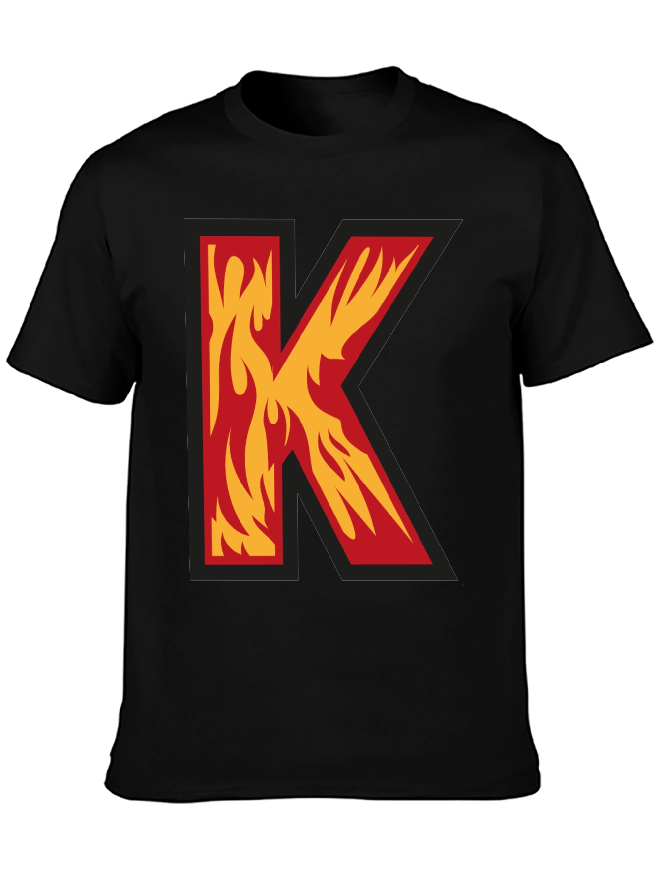 Fiery Letter K Graphic Tee - Bold Statement Shirt