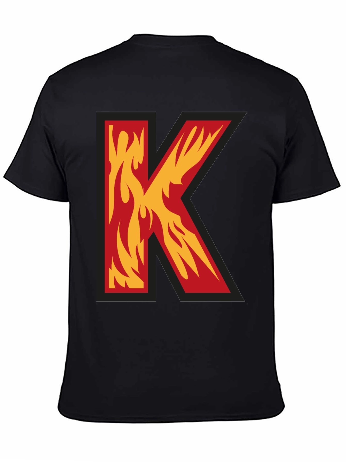 Fiery Letter K Graphic Tee - Bold Statement Shirt