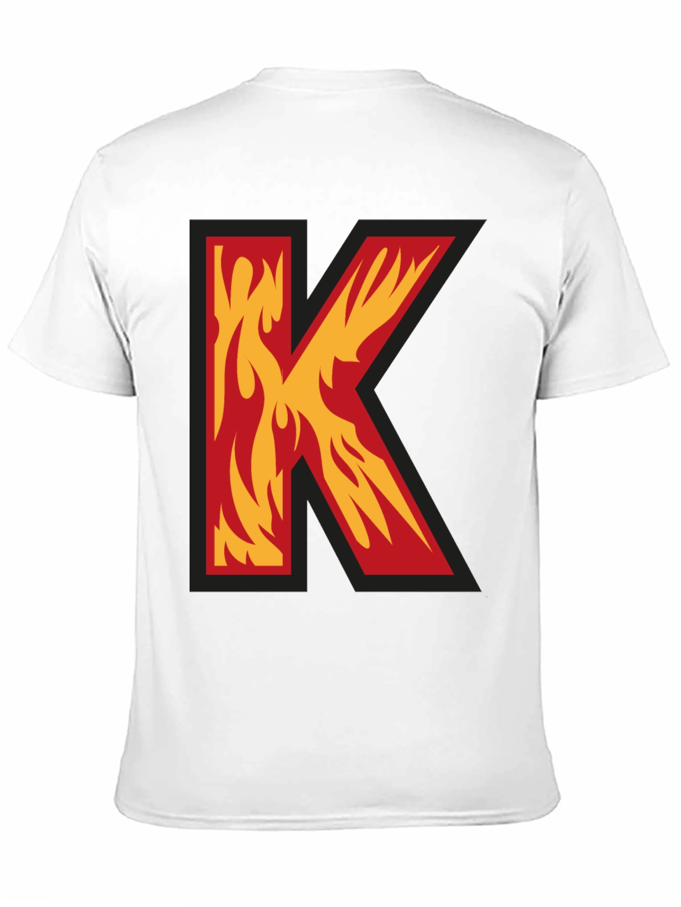Fiery Letter K Graphic Tee - Bold Statement Shirt
