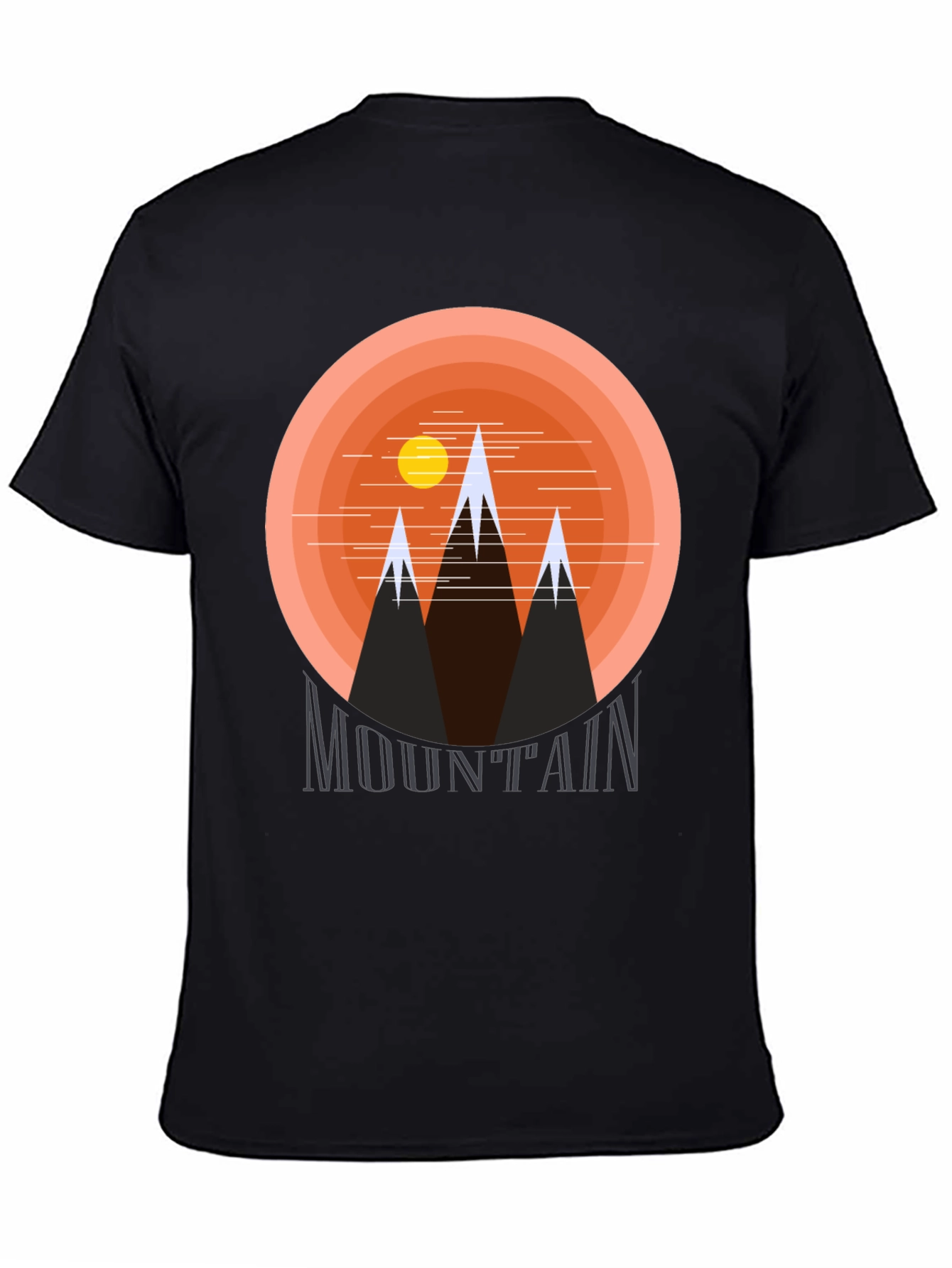 Mountain Graphic Print Black T-Shirt