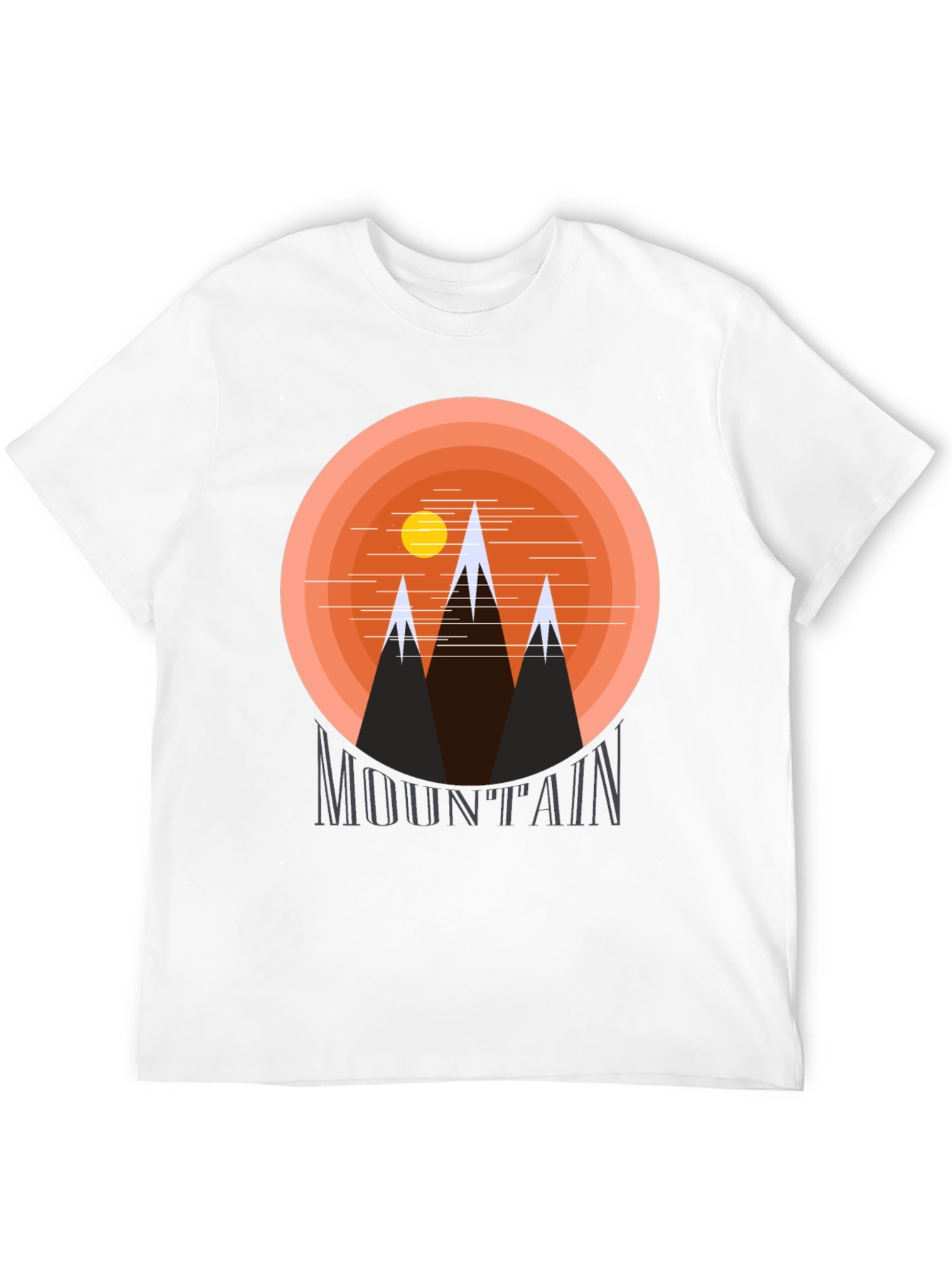 Mountain Graphic Print Black T-Shirt