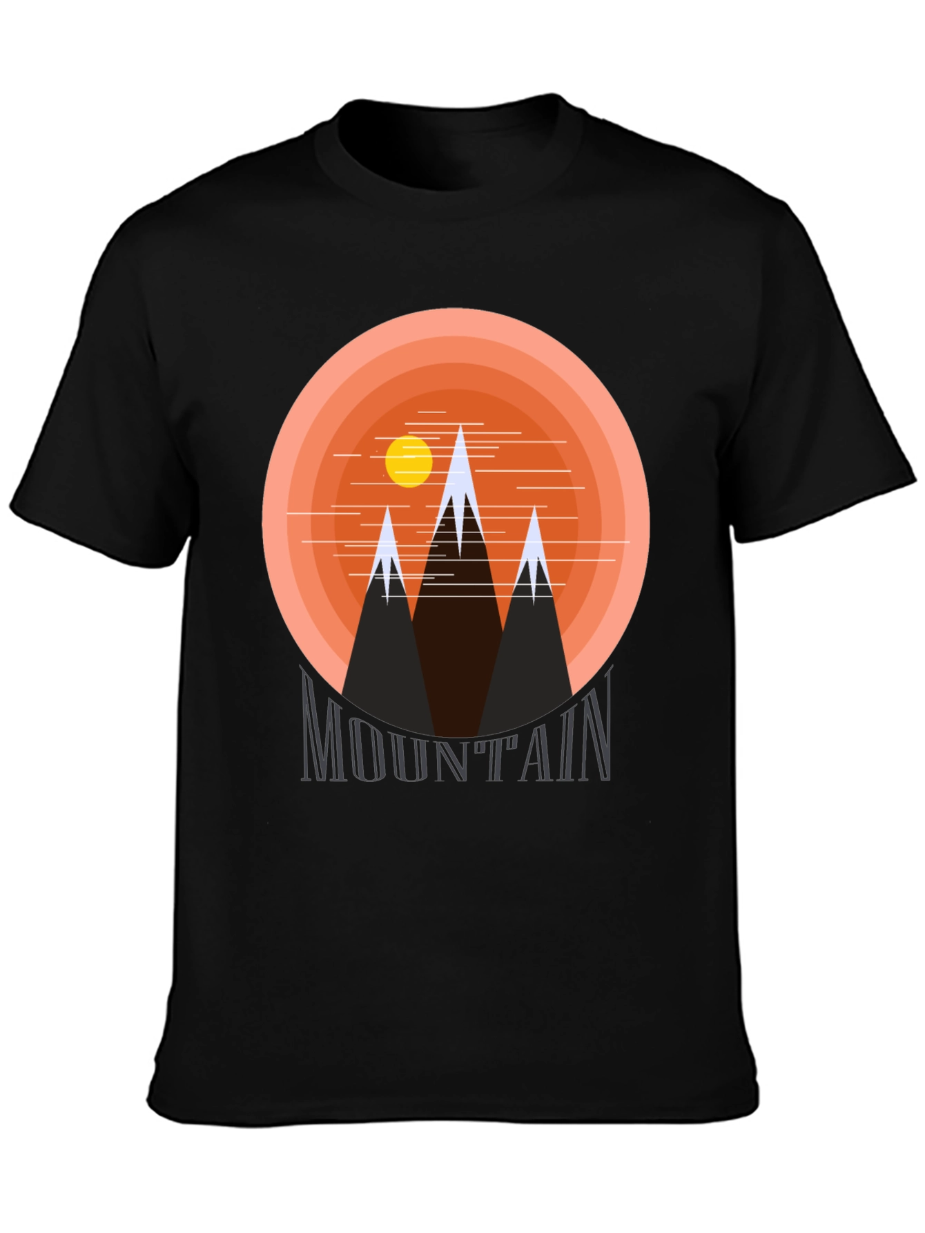 Mountain Graphic Print Black T-Shirt