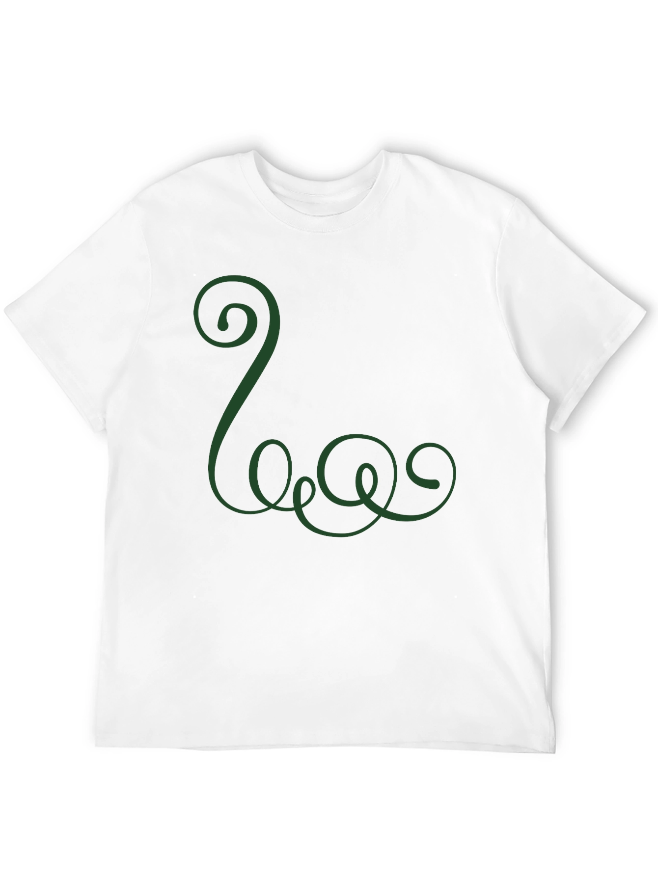 Mens Black T-Shirt with Green Swirl Design