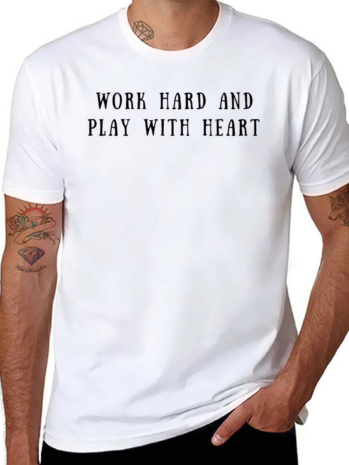 Work Hard Play With Heart Graphic Tee
