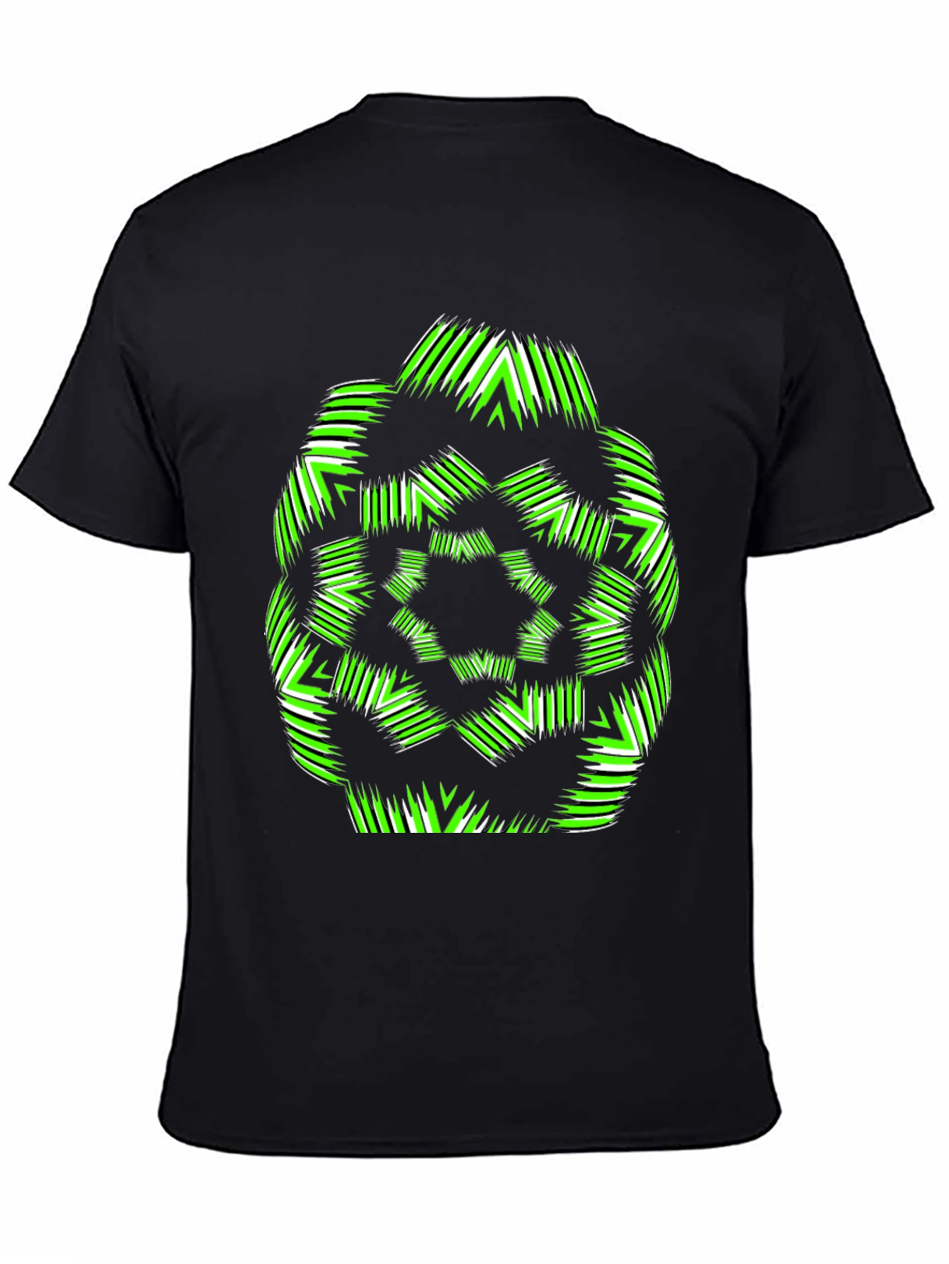 Geometric Green & White Graphic T-Shirt