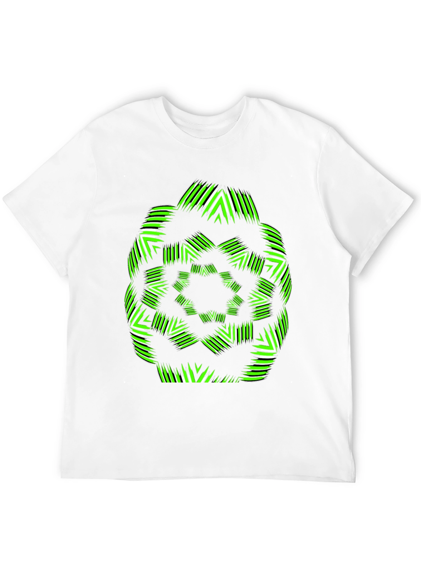 Geometric Green & White Graphic T-Shirt