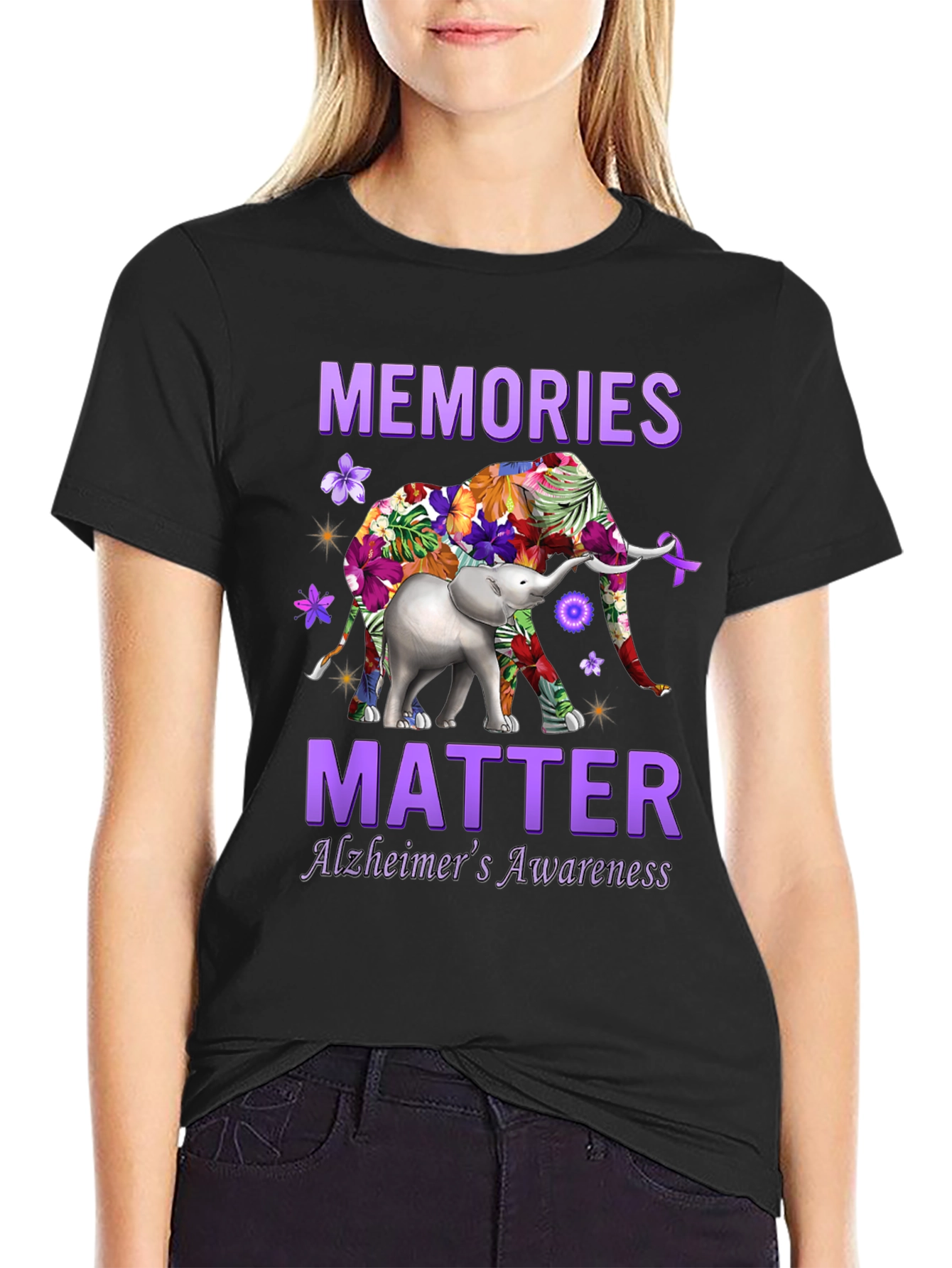 Alzheimers Awareness Elephant T-Shirt