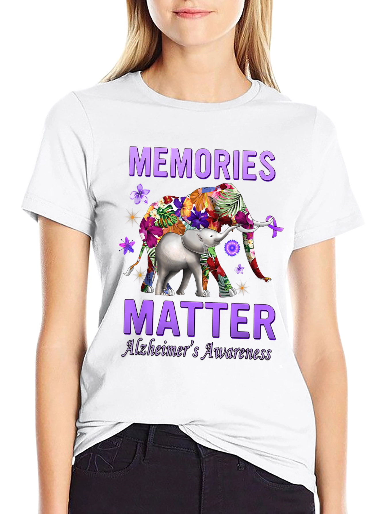 Alzheimers Awareness Elephant T-Shirt