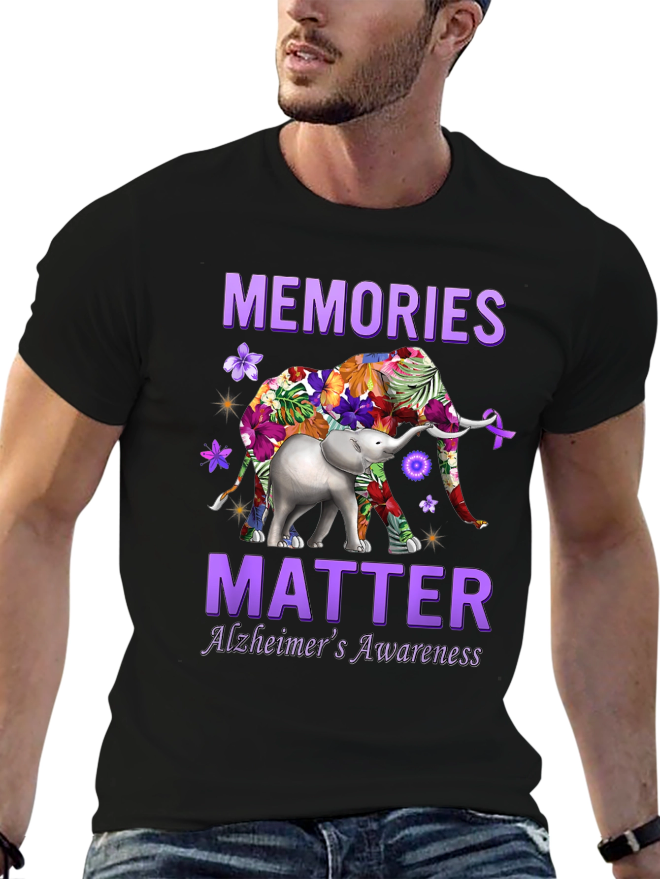 Alzheimers Awareness Elephant T-Shirt