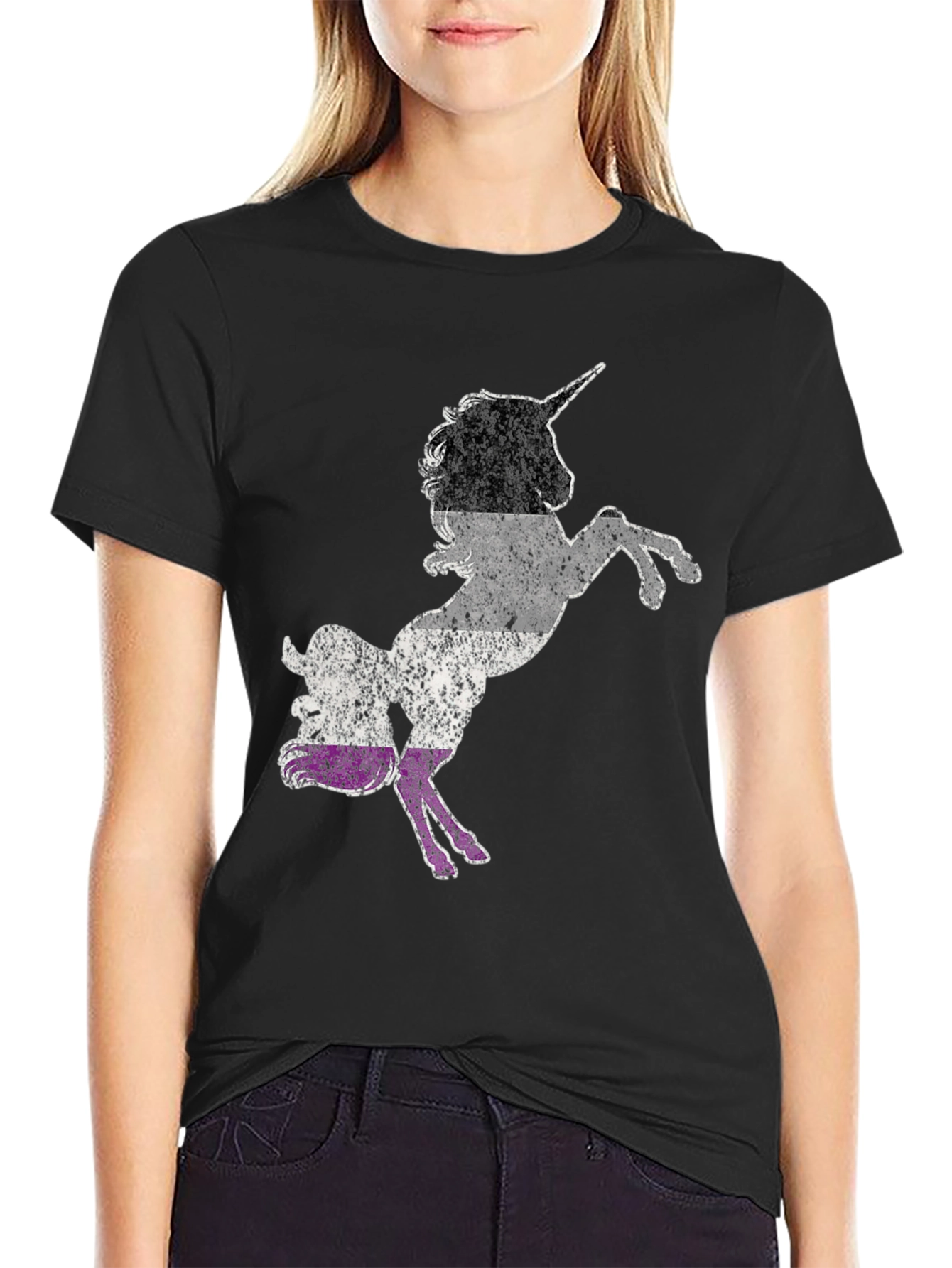 Asexual Pride Unicorn Graphic T-Shirt