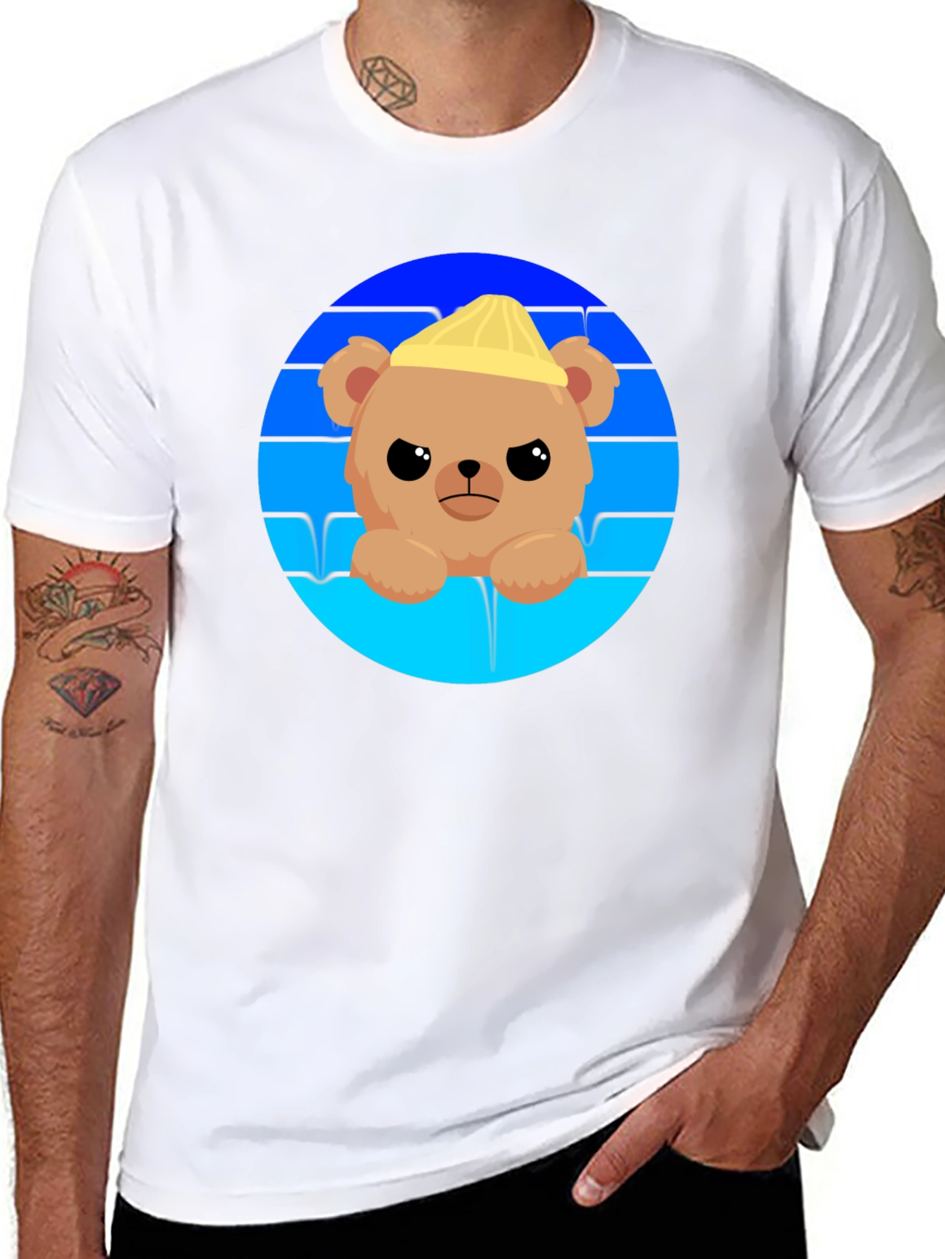 Cute Bear with Hat Graphic T-Shirt