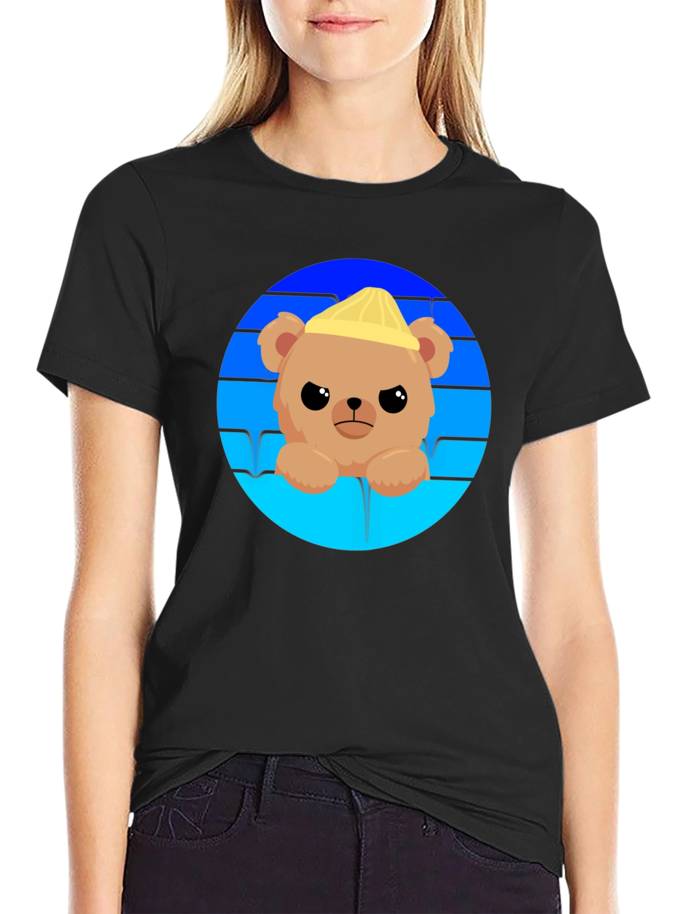 Cute Bear with Hat Graphic T-Shirt