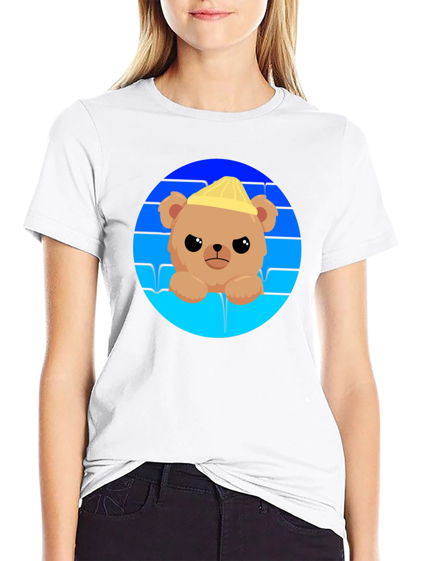 Cute Bear with Hat Graphic T-Shirt