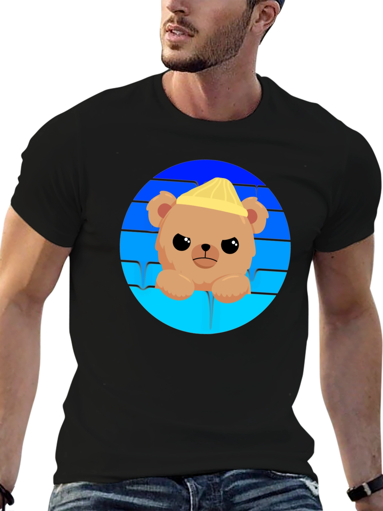 Cute Bear with Hat Graphic T-Shirt