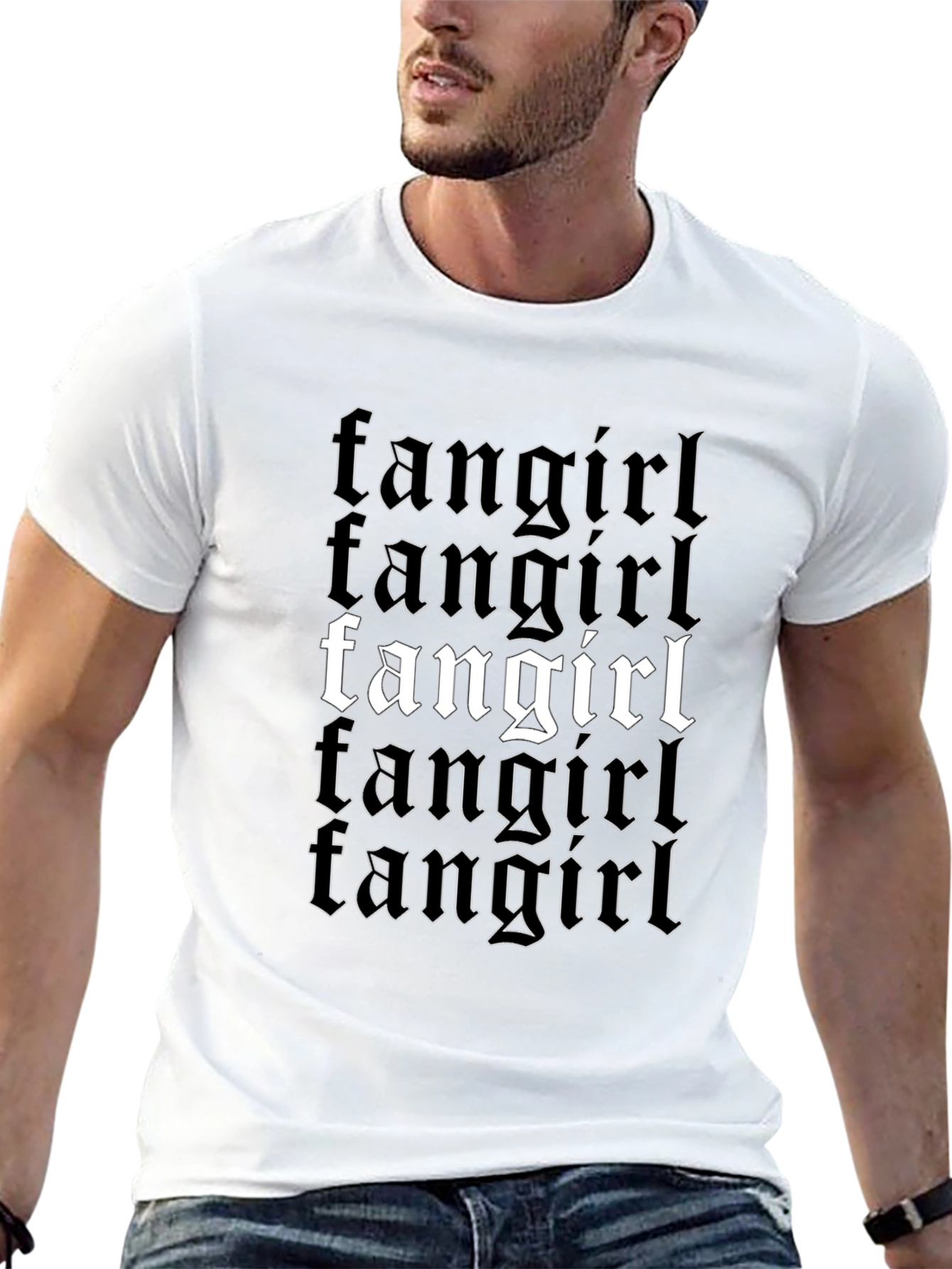 Fangirl Graphic Print Black T-Shirt