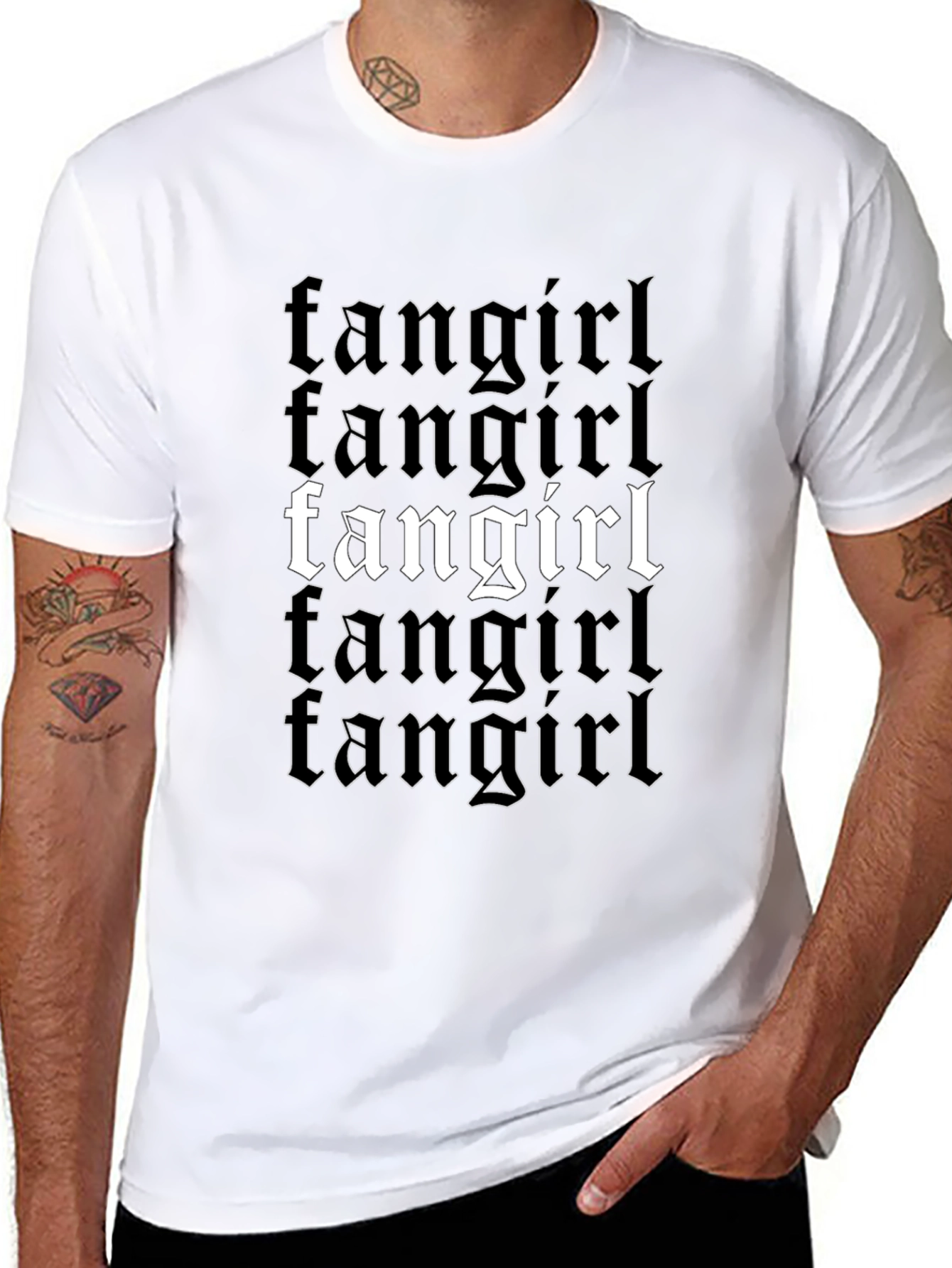 Fangirl Graphic Print Black T-Shirt