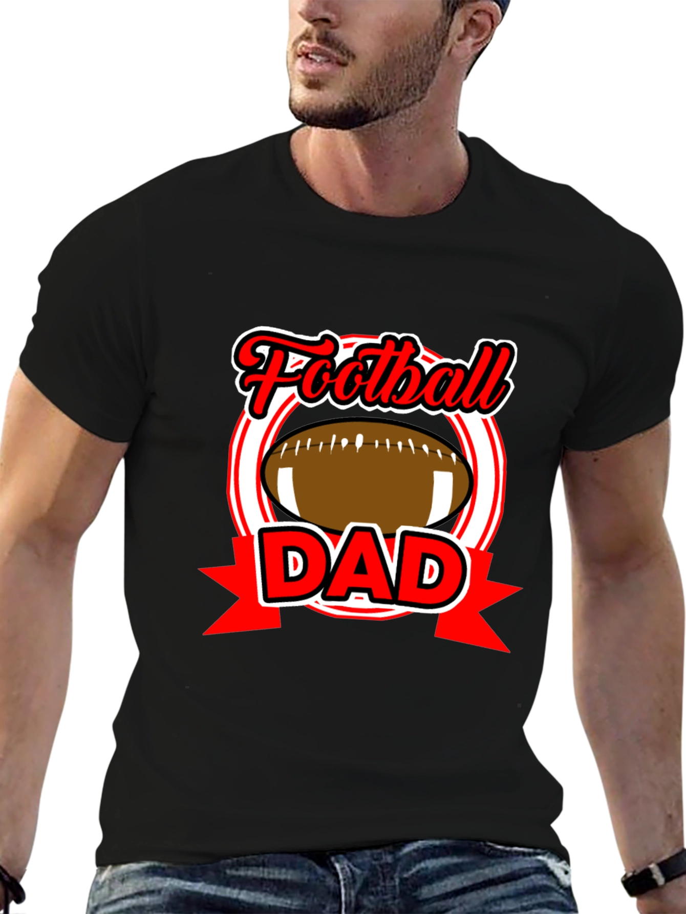 Football Dad Graphic T-Shirt Black Tee