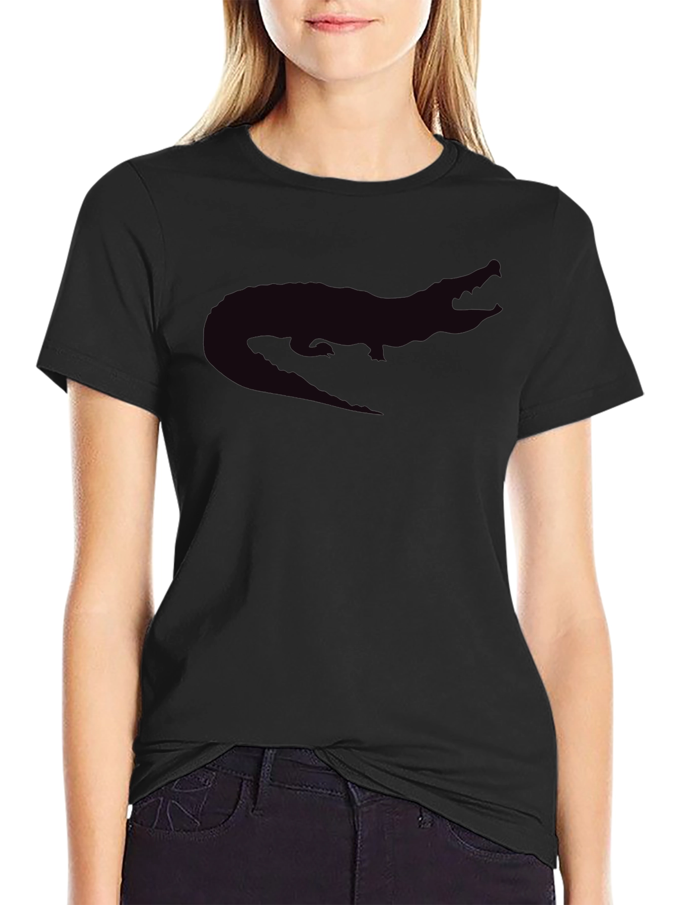 Black Alligator Graphic Tee - Casual Style