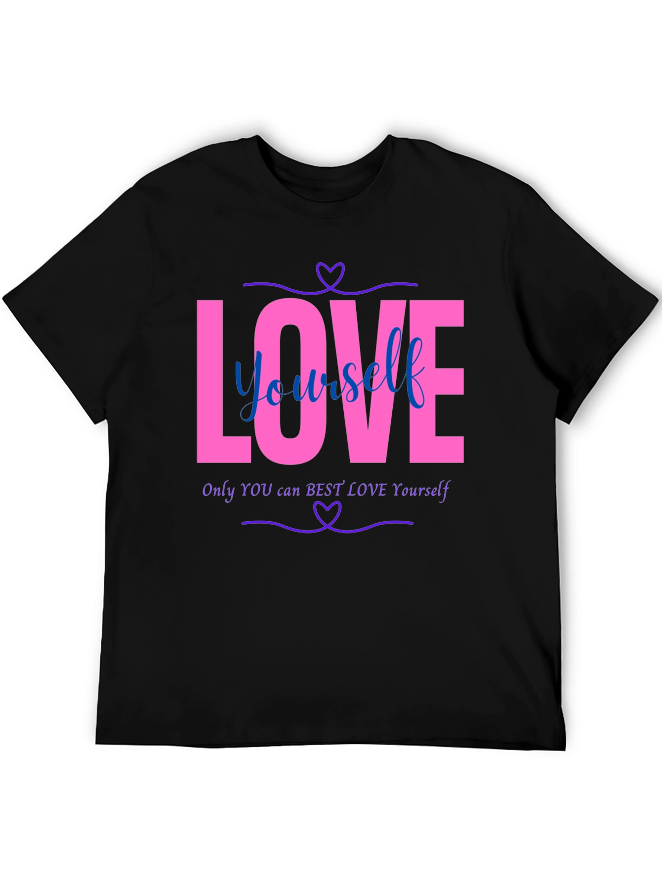Love Yourself Graphic Tee - Black Cotton Blend