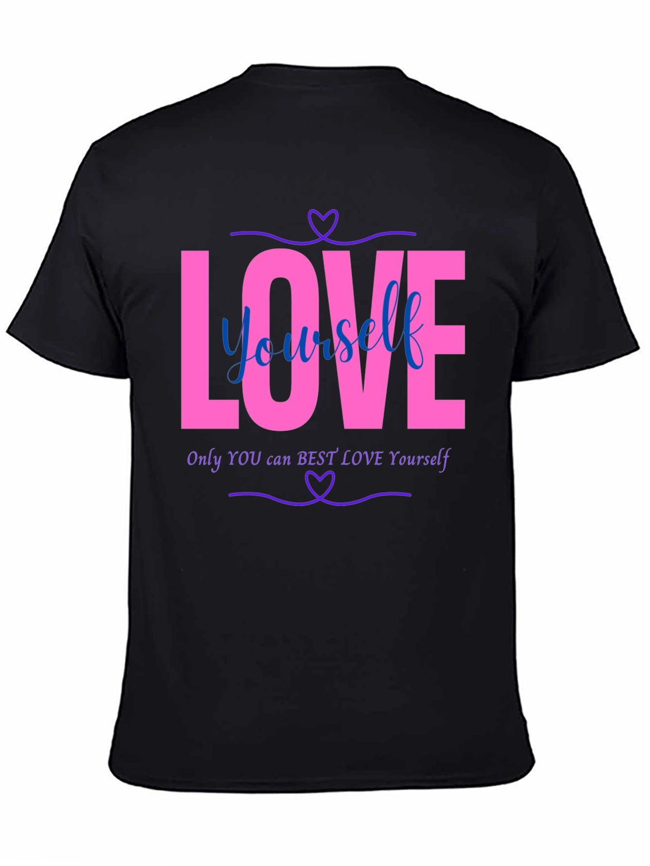 Love Yourself Graphic Tee - Black Cotton Blend