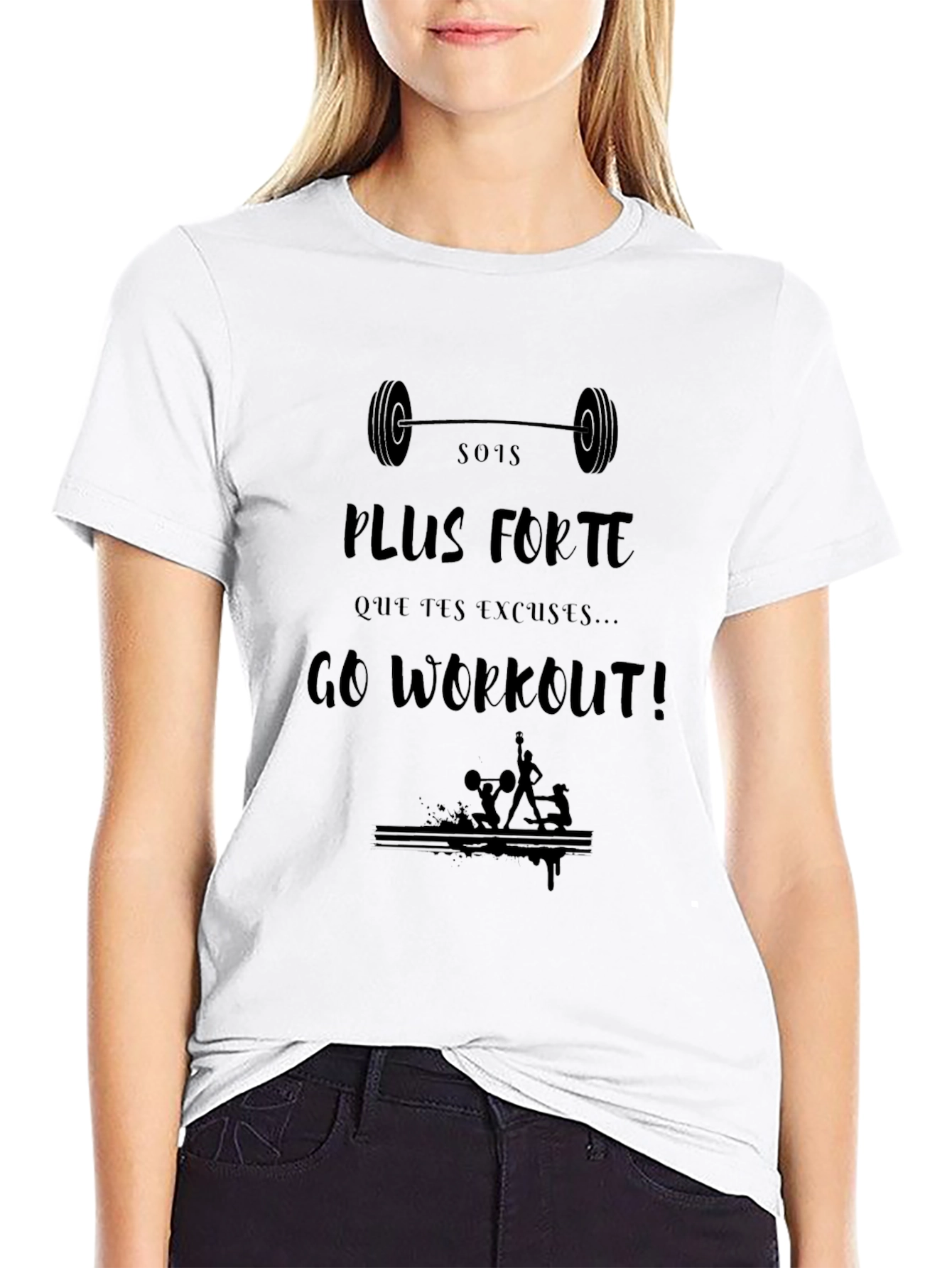 Motivational Workout T-Shirt: Sois Plus Forte
