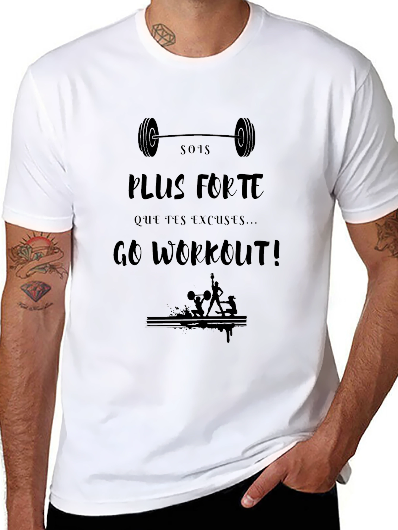 Motivational Workout T-Shirt: Sois Plus Forte