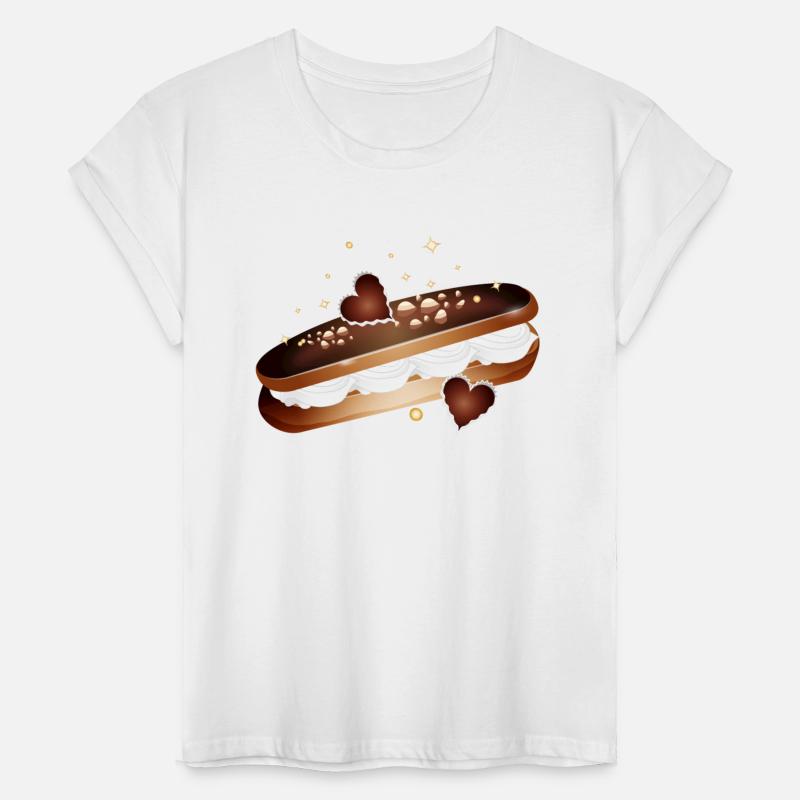 Illustration of a stuffed eclair with hearts
