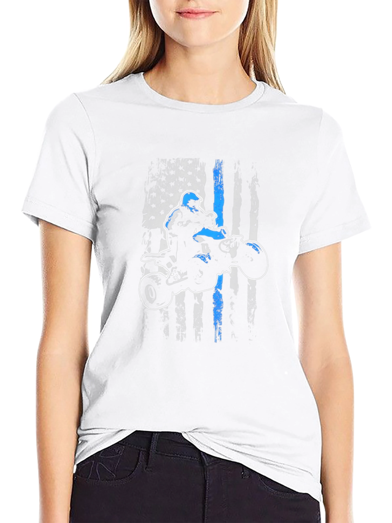 ATV Rider American Flag Graphic Tee