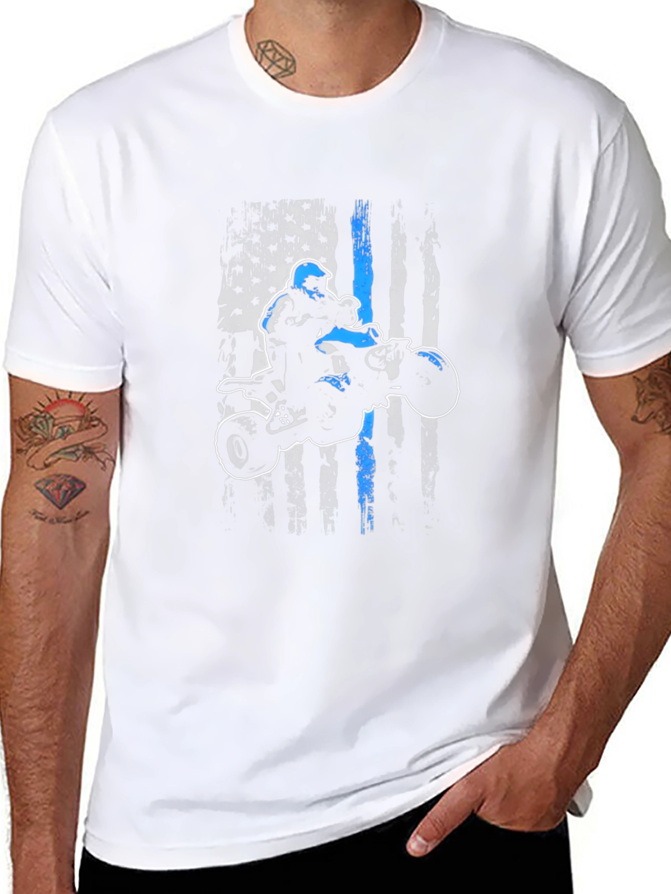 ATV Rider American Flag Graphic Tee