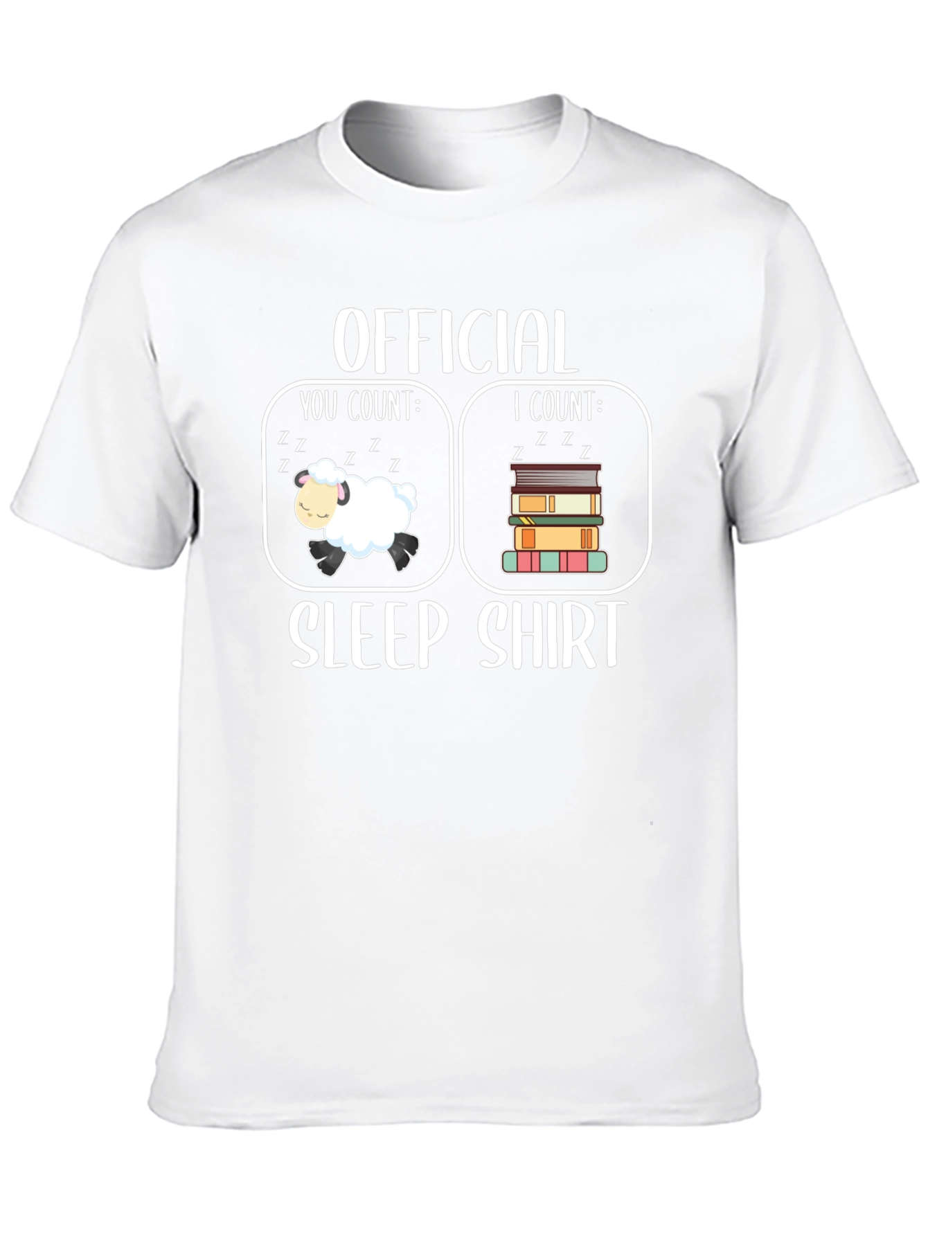 Official Sleep Shirt - Counting Sheep & Books T-Shirt