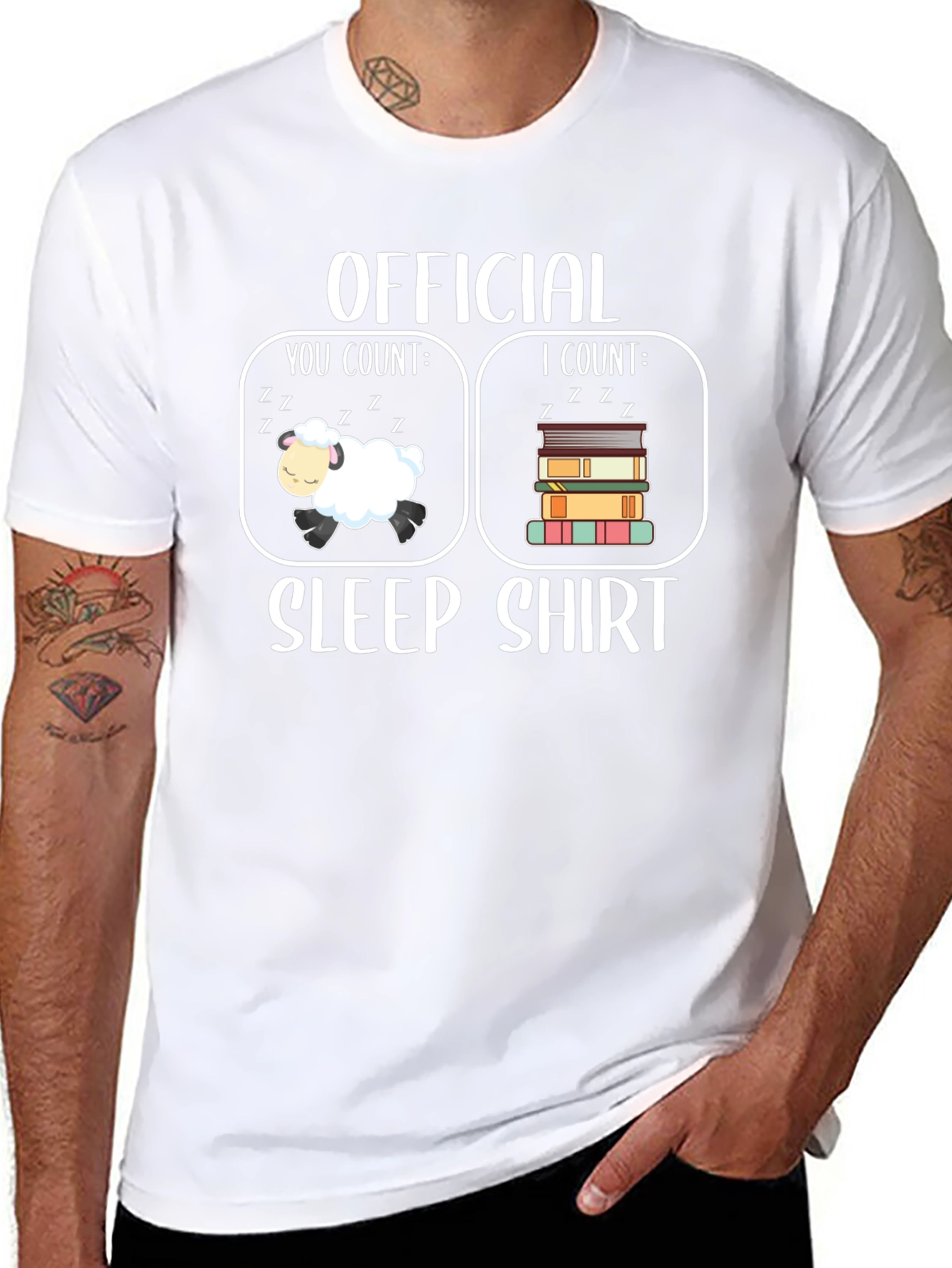 Official Sleep Shirt - Counting Sheep & Books T-Shirt
