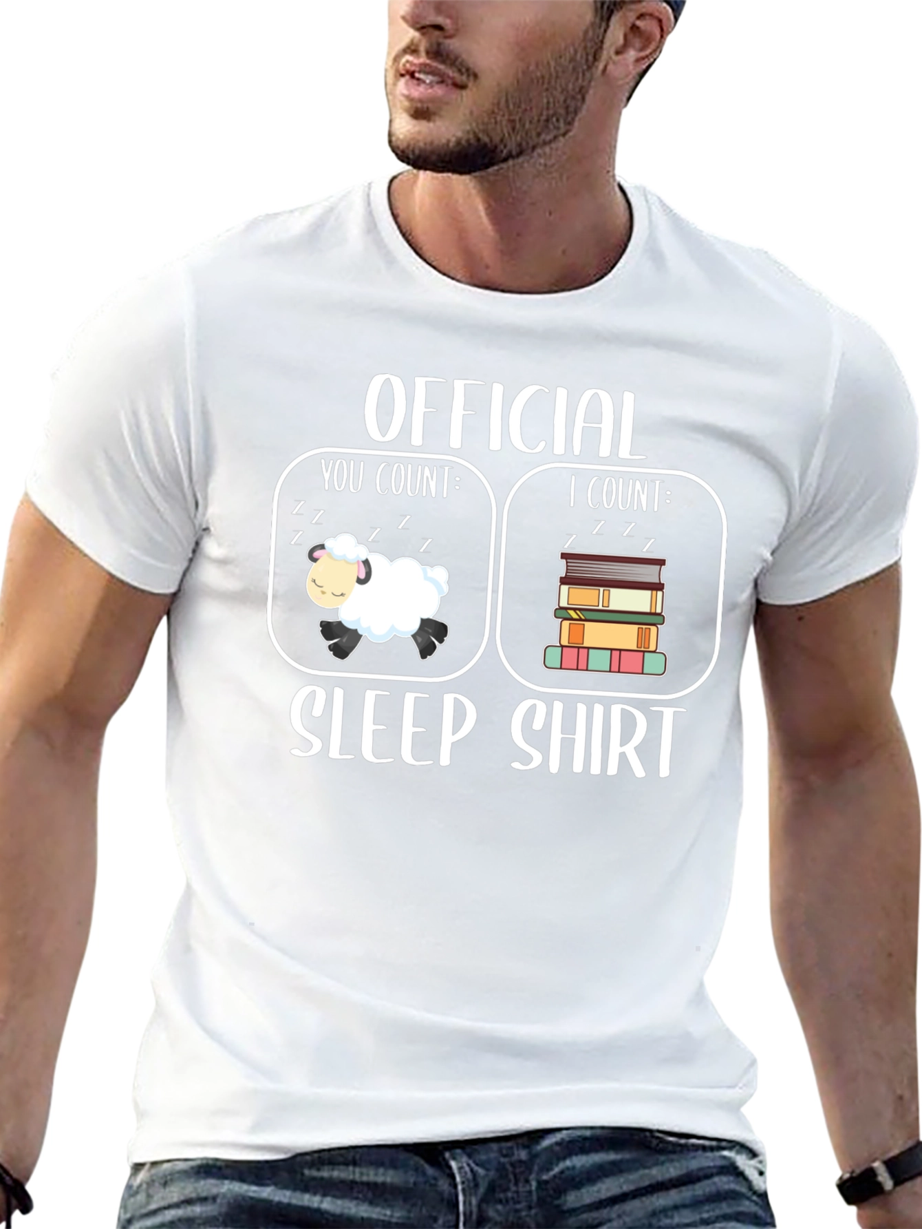 Official Sleep Shirt - Counting Sheep & Books T-Shirt