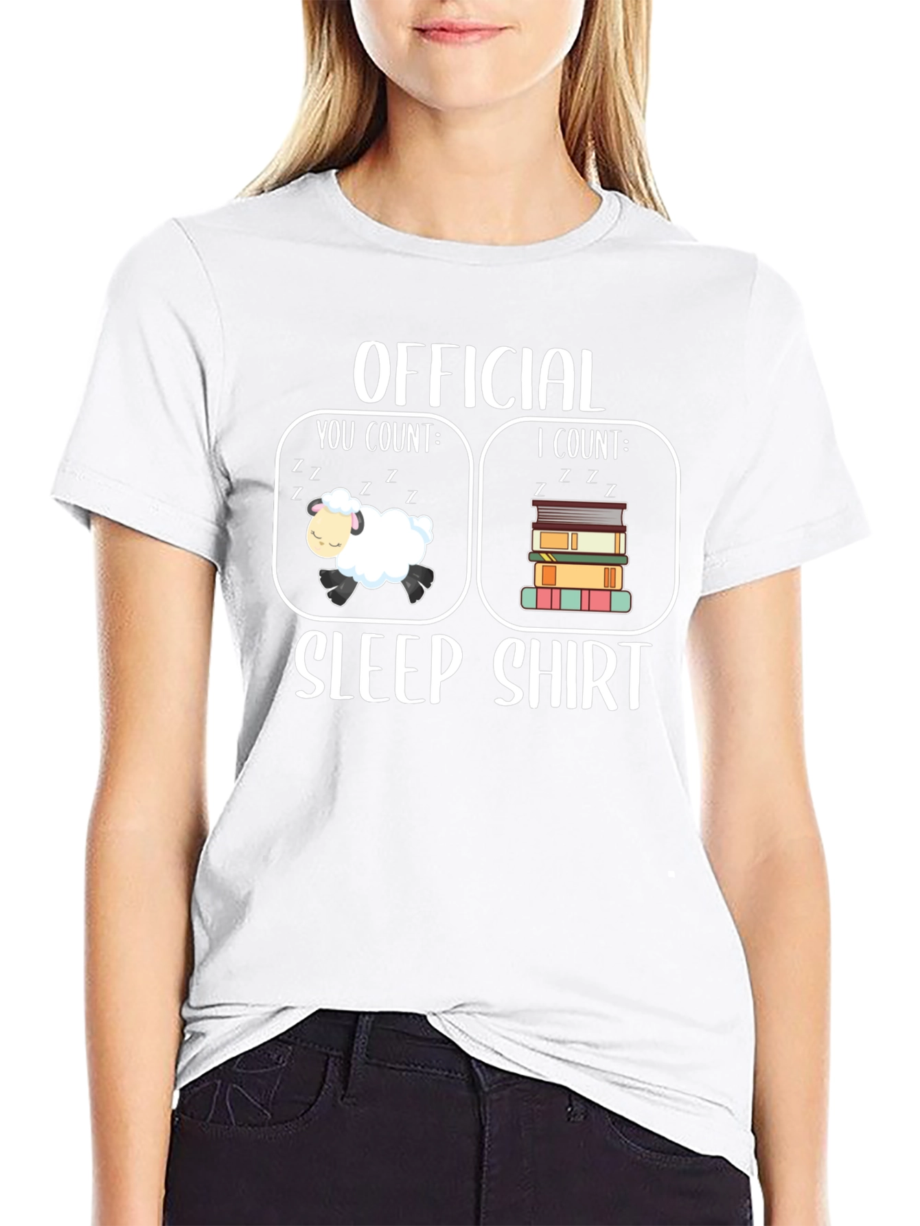 Official Sleep Shirt - Counting Sheep & Books T-Shirt