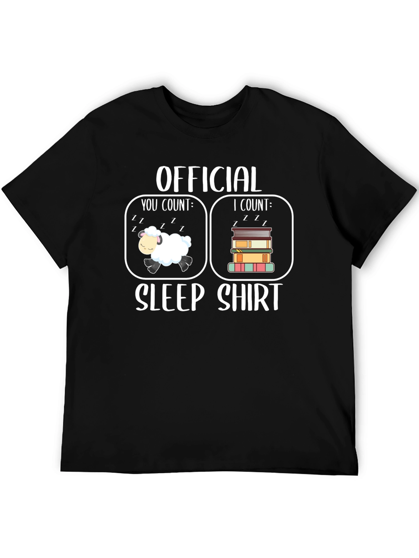 Official Sleep Shirt - Counting Sheep & Books T-Shirt