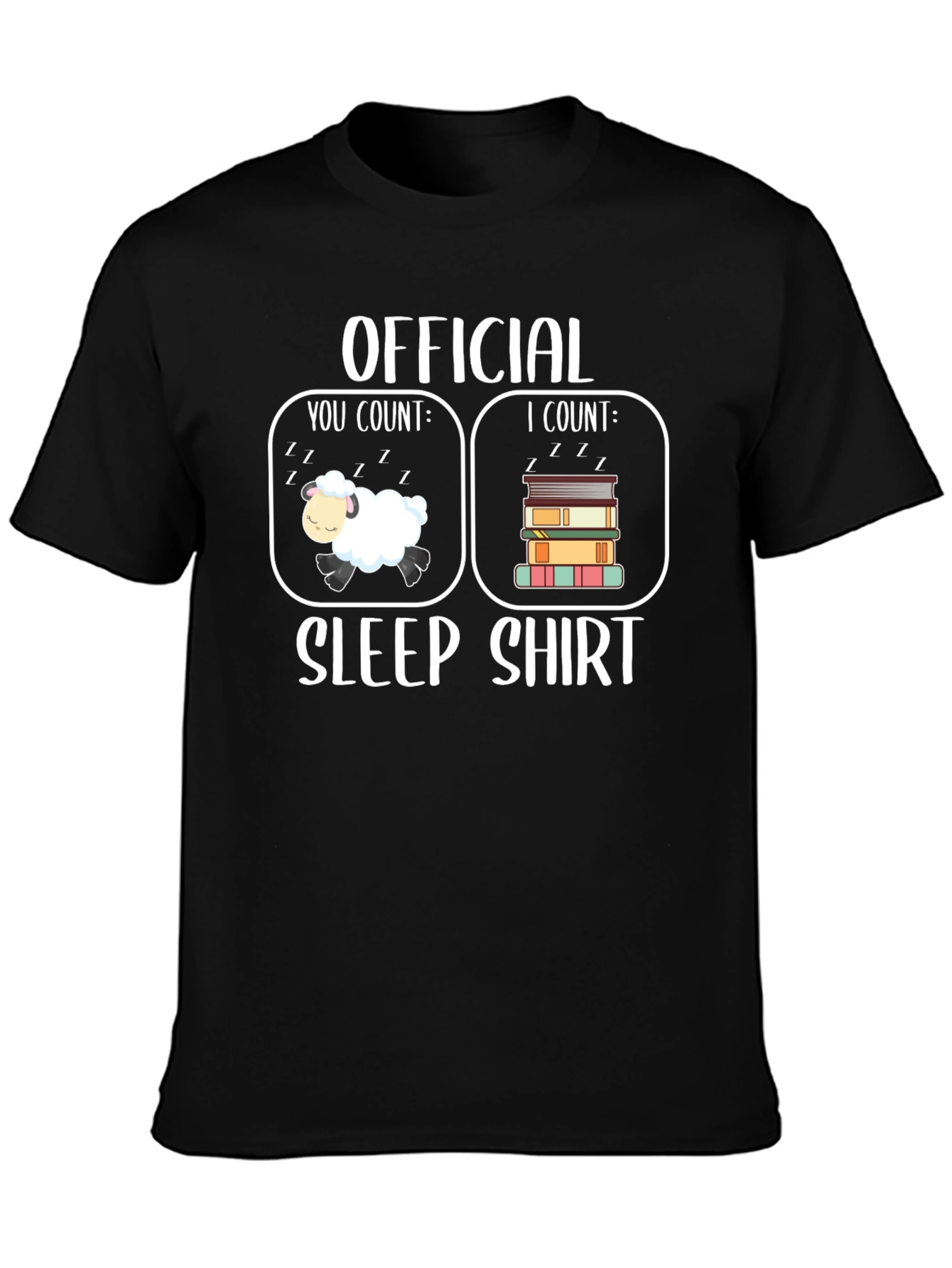 Official Sleep Shirt - Counting Sheep & Books T-Shirt