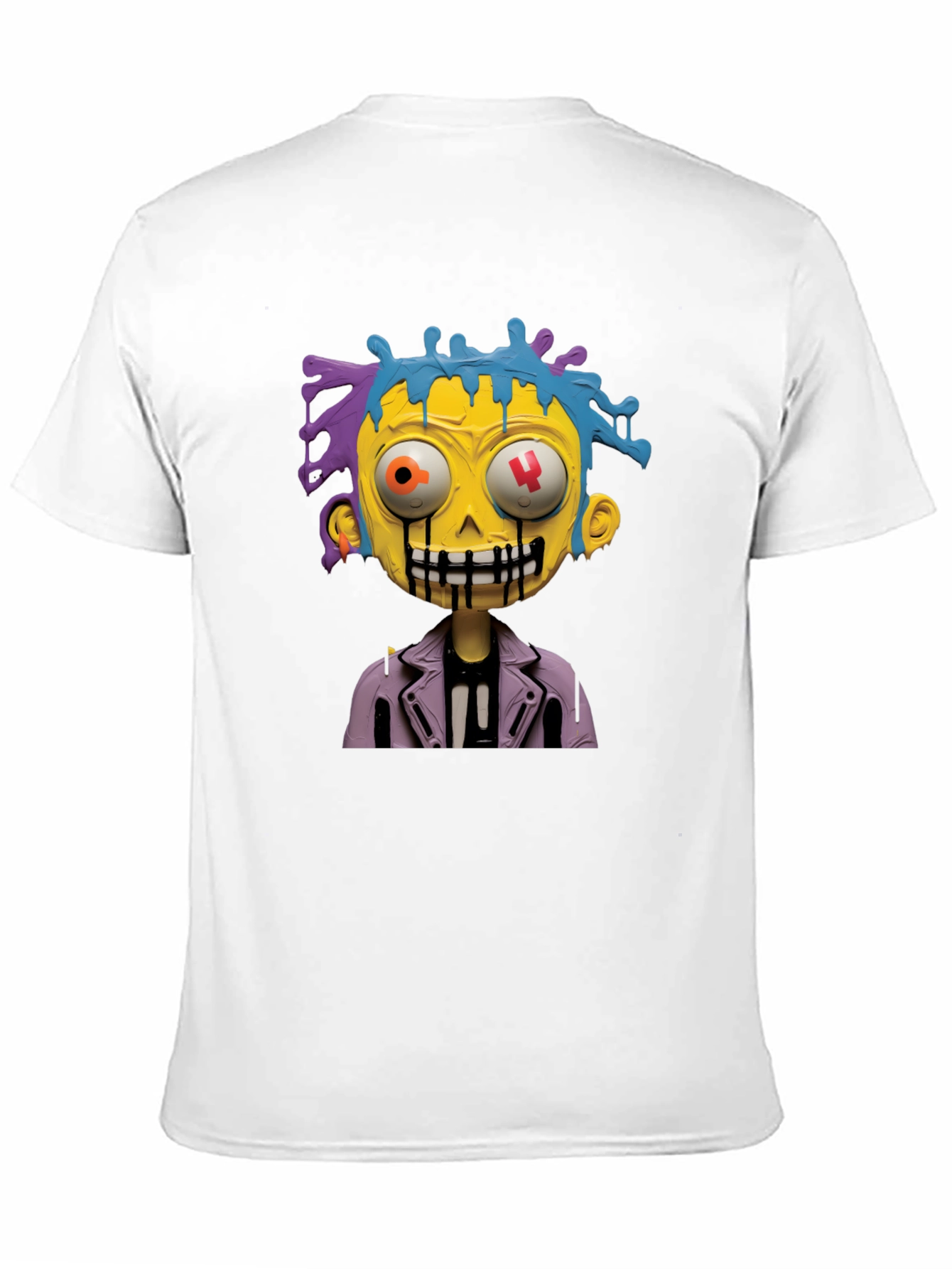 Cartoon Zombie Graphic Tee - Stylish Mens Black T-Shirt
