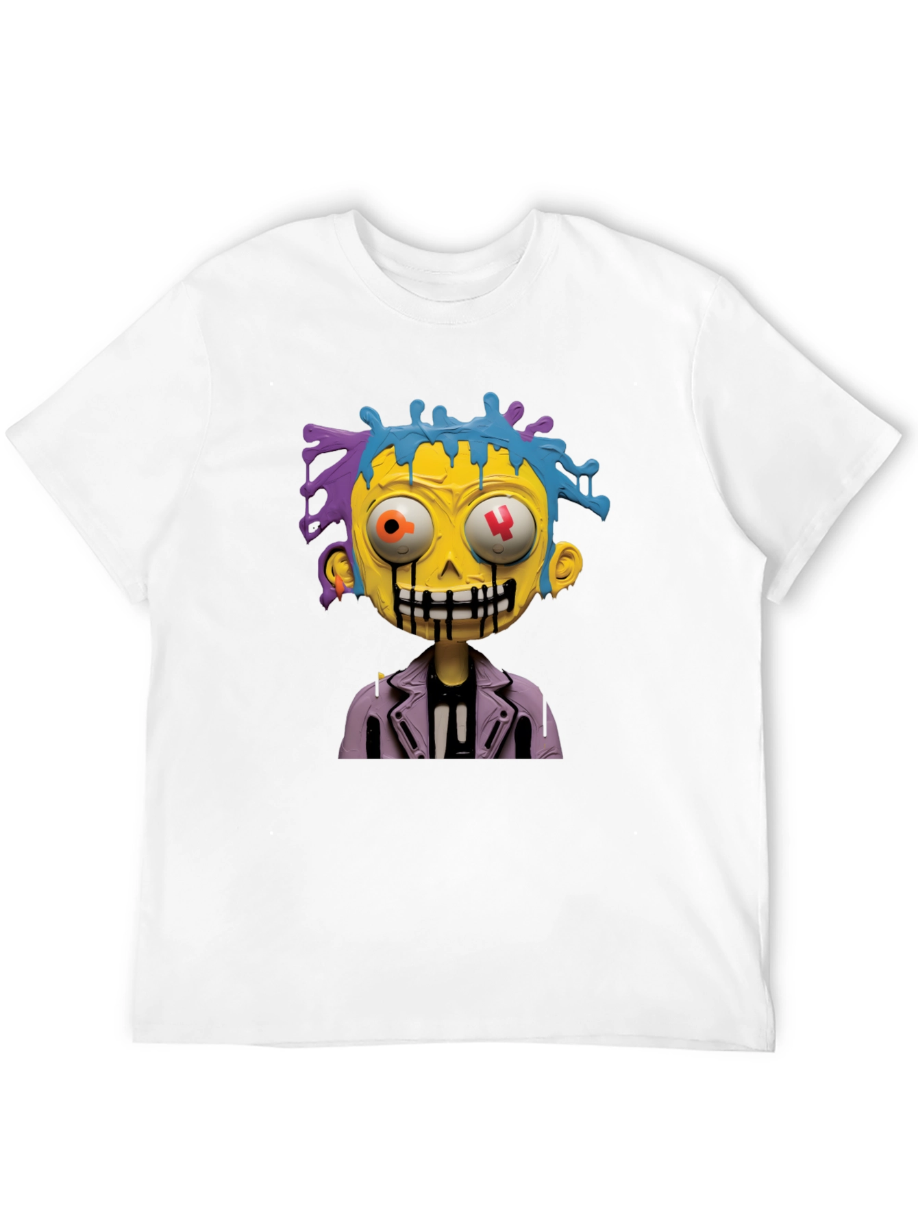 Cartoon Zombie Graphic Tee - Stylish Mens Black T-Shirt