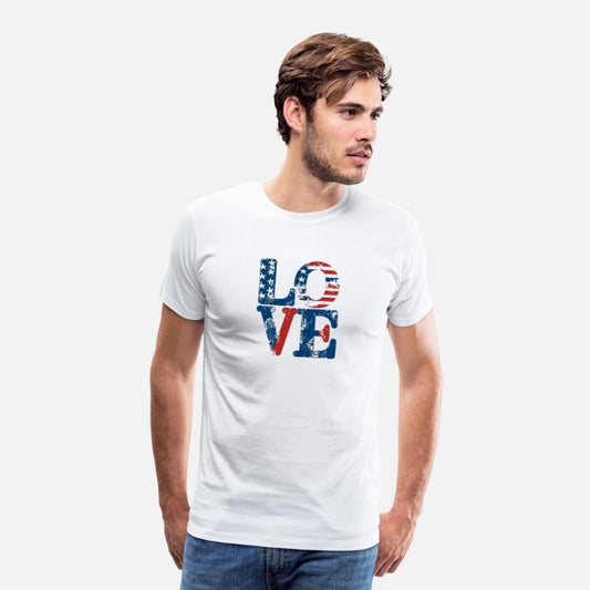 Independence Bliss: Patriotic Love Tee.