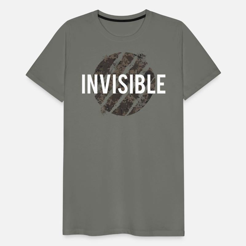invisible typography with claw in camouflage
