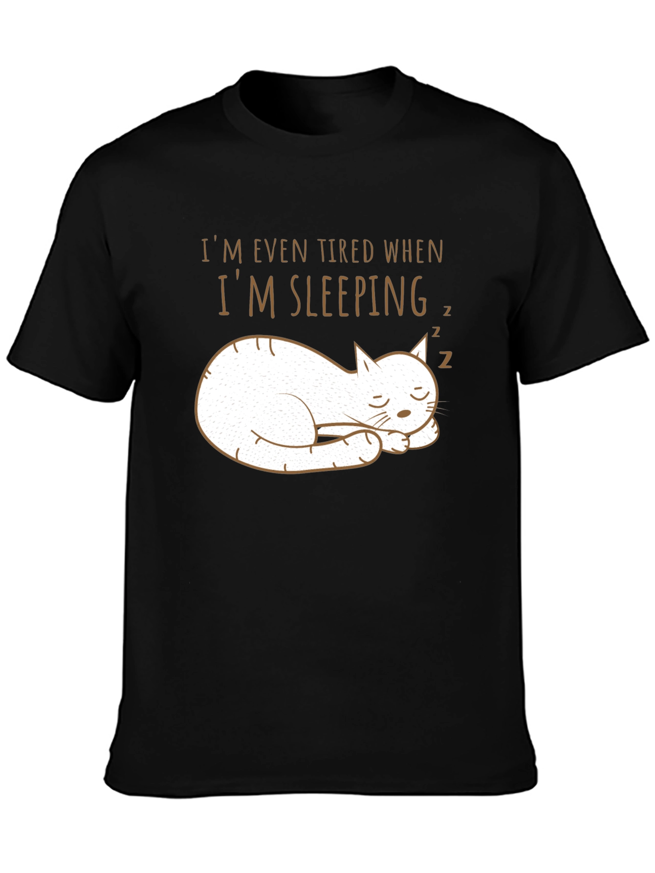 Funny Sleeping Cat T-Shirt - Even Tired When Sleeping!