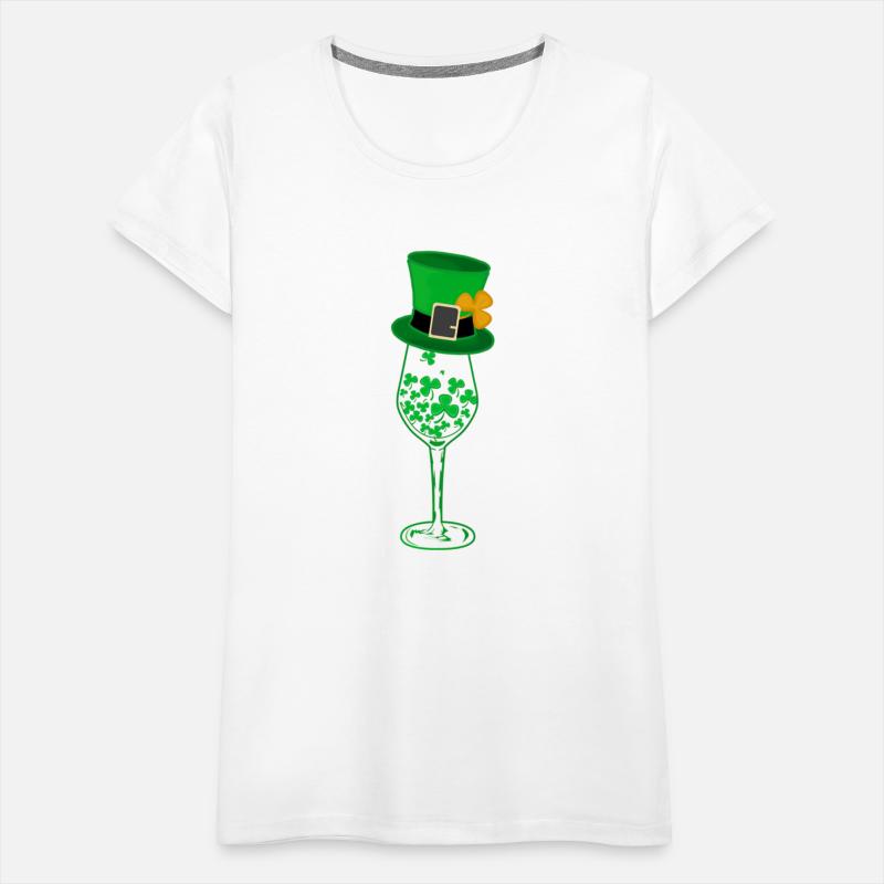 Irish Green Shamrock St Patrick's Day Wine Drinkin