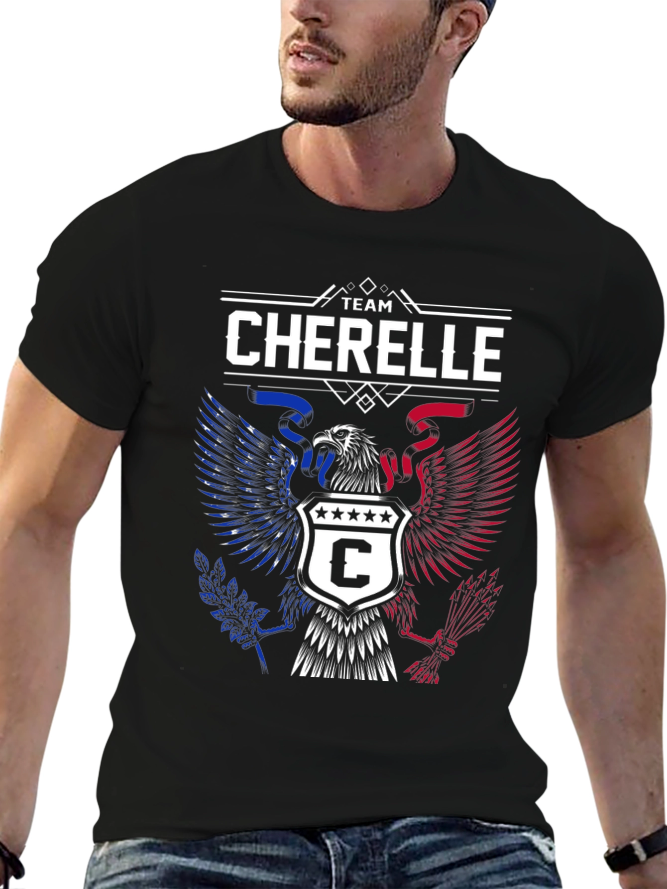 Team Cherelle Graphic T-Shirt - Patriotic Eagle Design