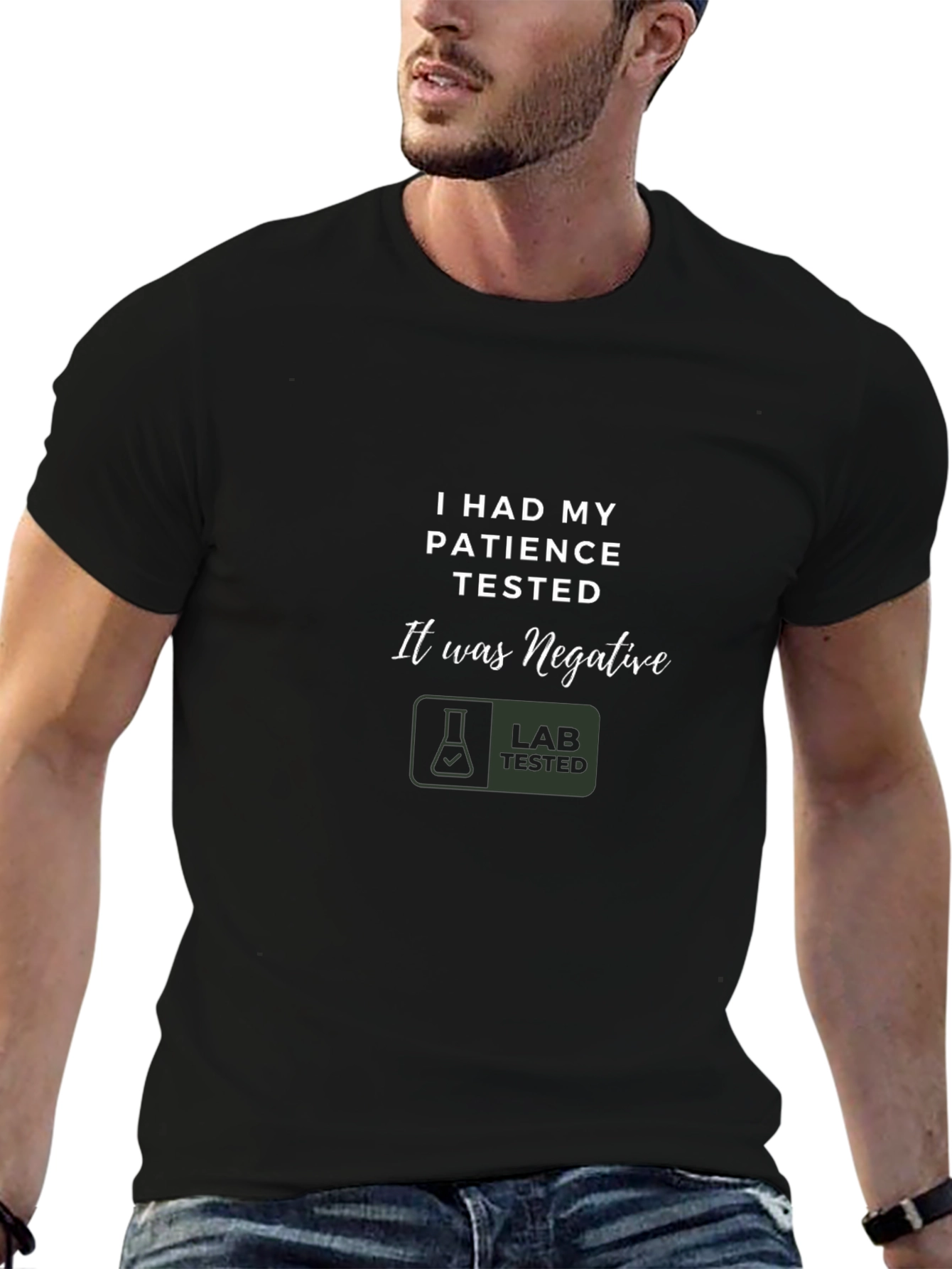 Humorous Patience Tested Black T-Shirt