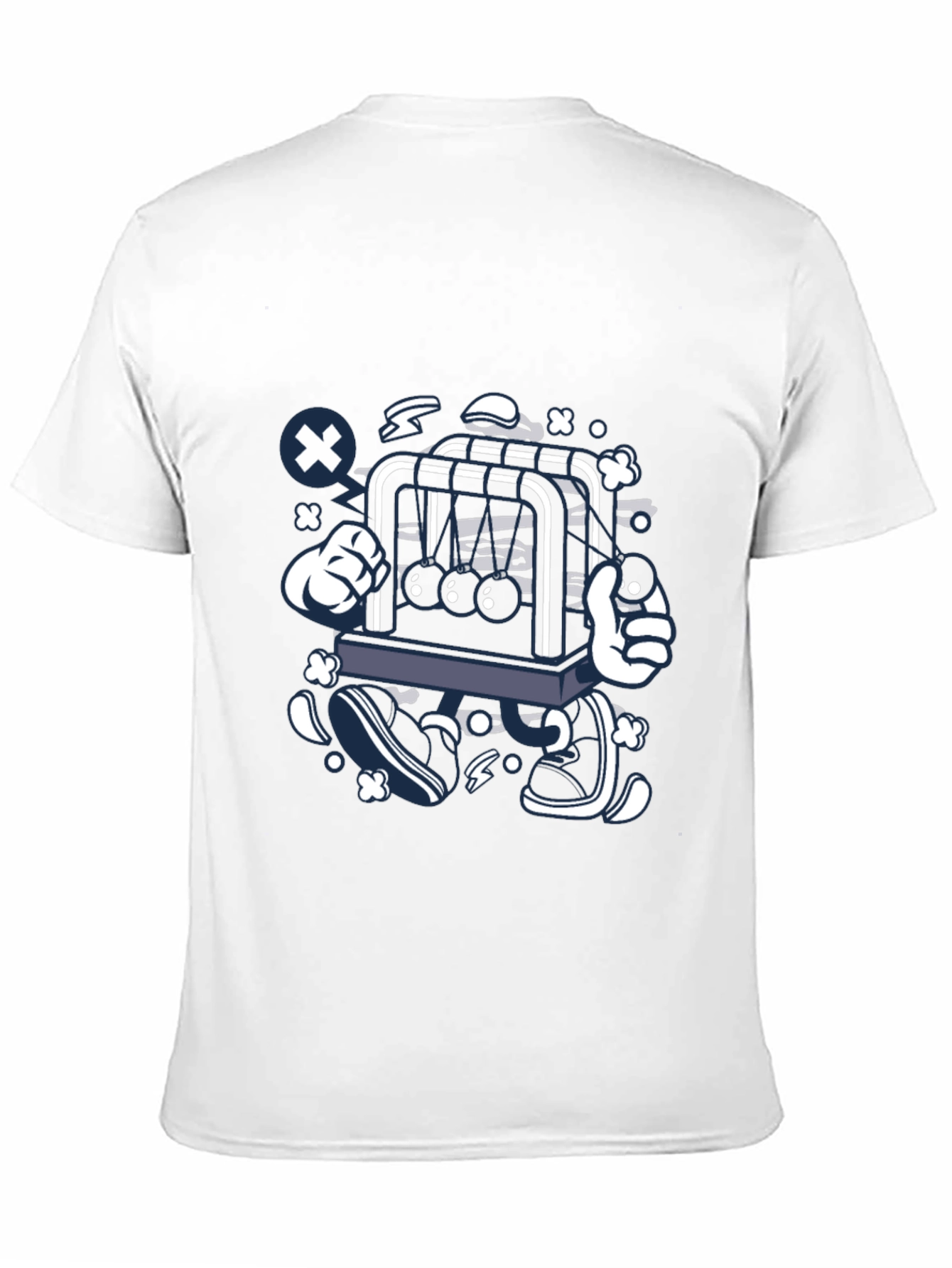 Newtons Cradle Graphic Print Black Tee