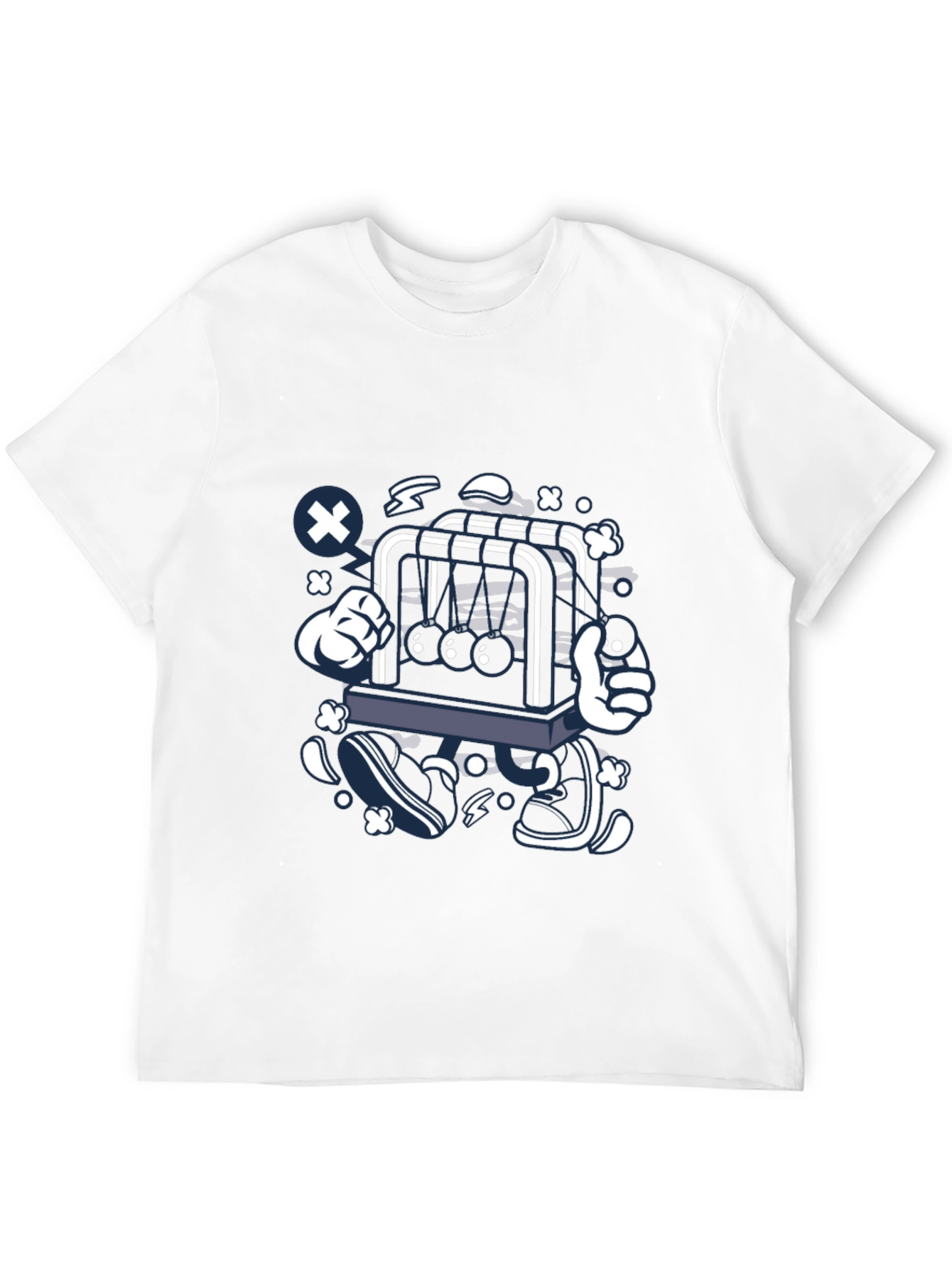 Newtons Cradle Graphic Print Black Tee