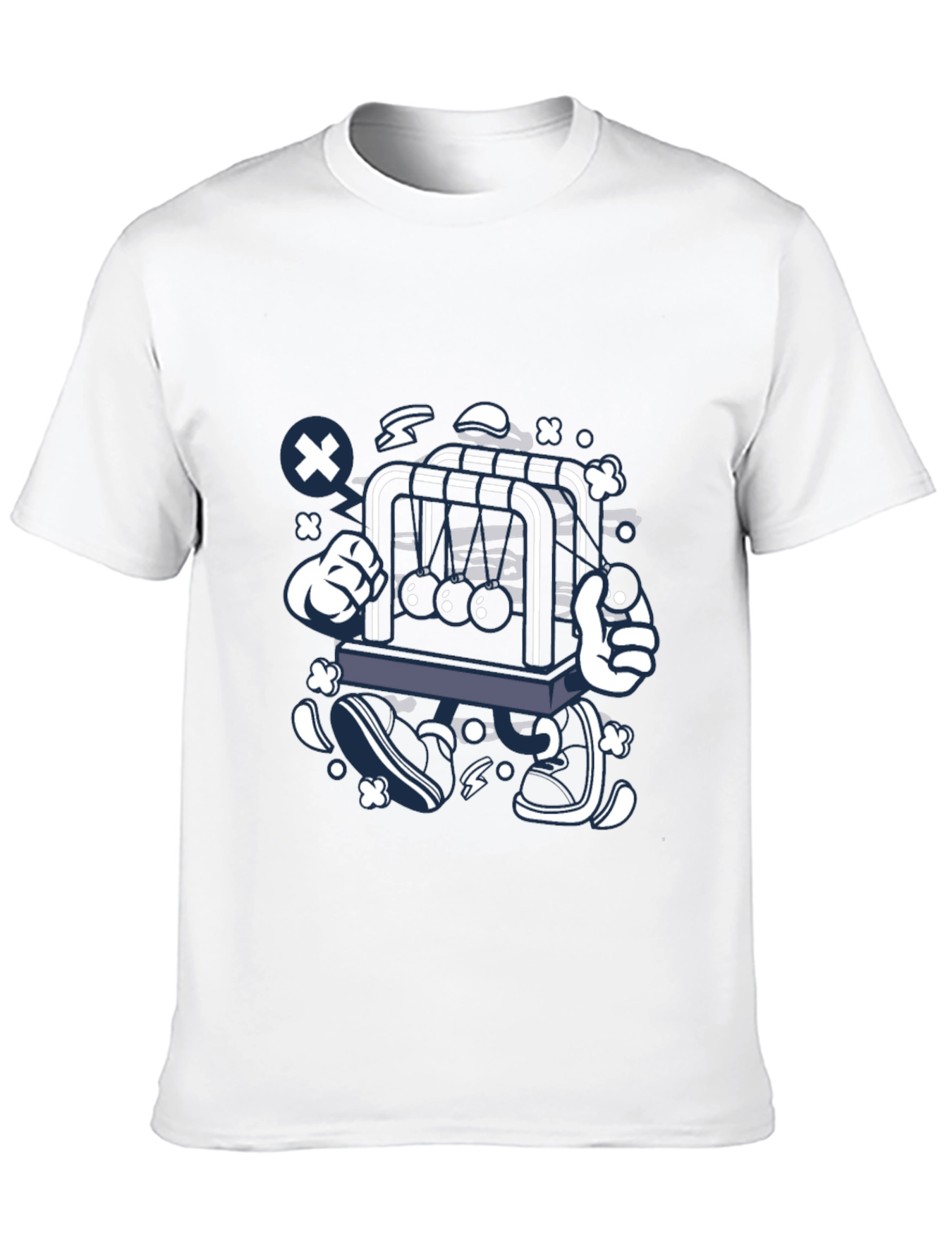 Newtons Cradle Graphic Print Black Tee