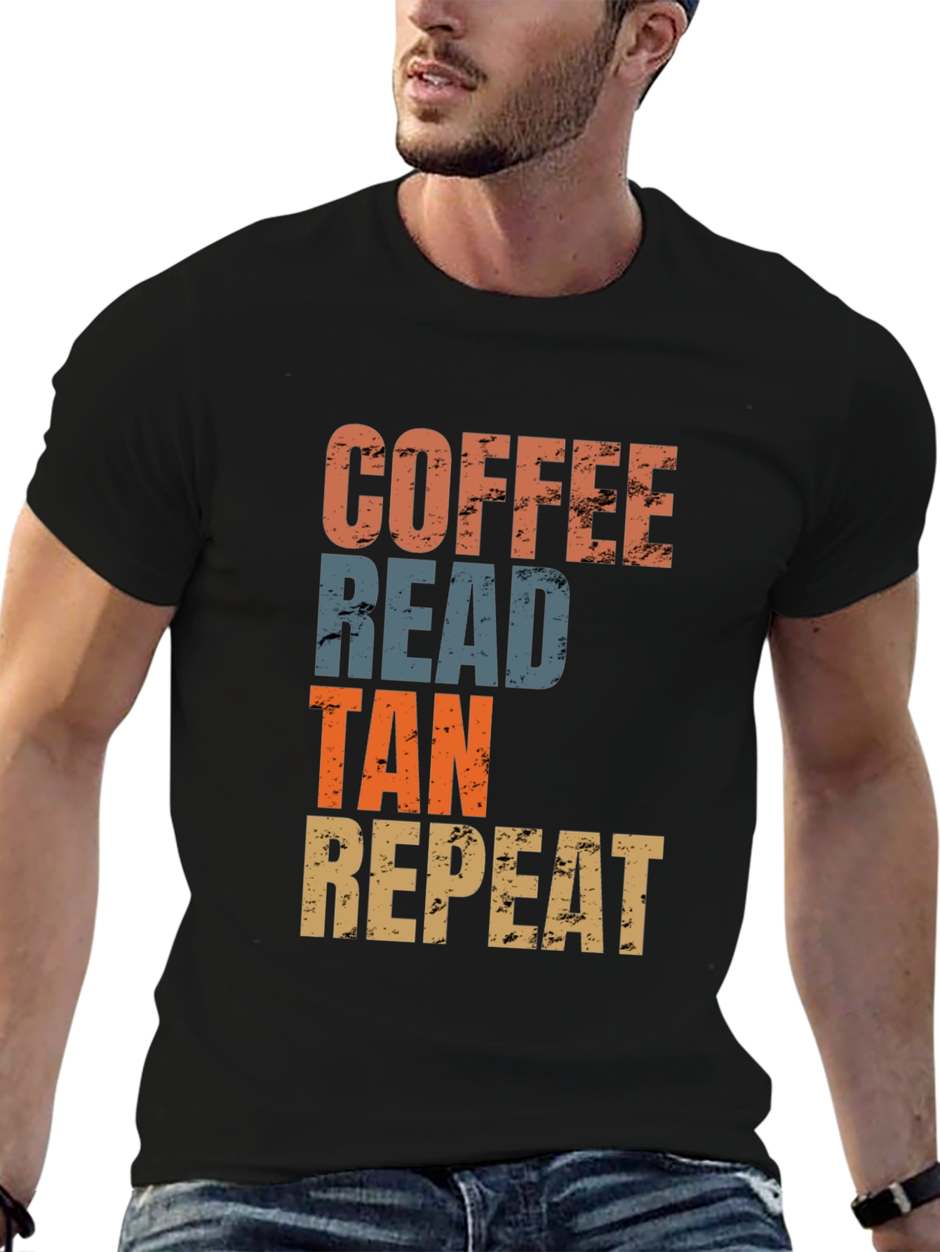 Coffee Read Tan Repeat Graphic Tee