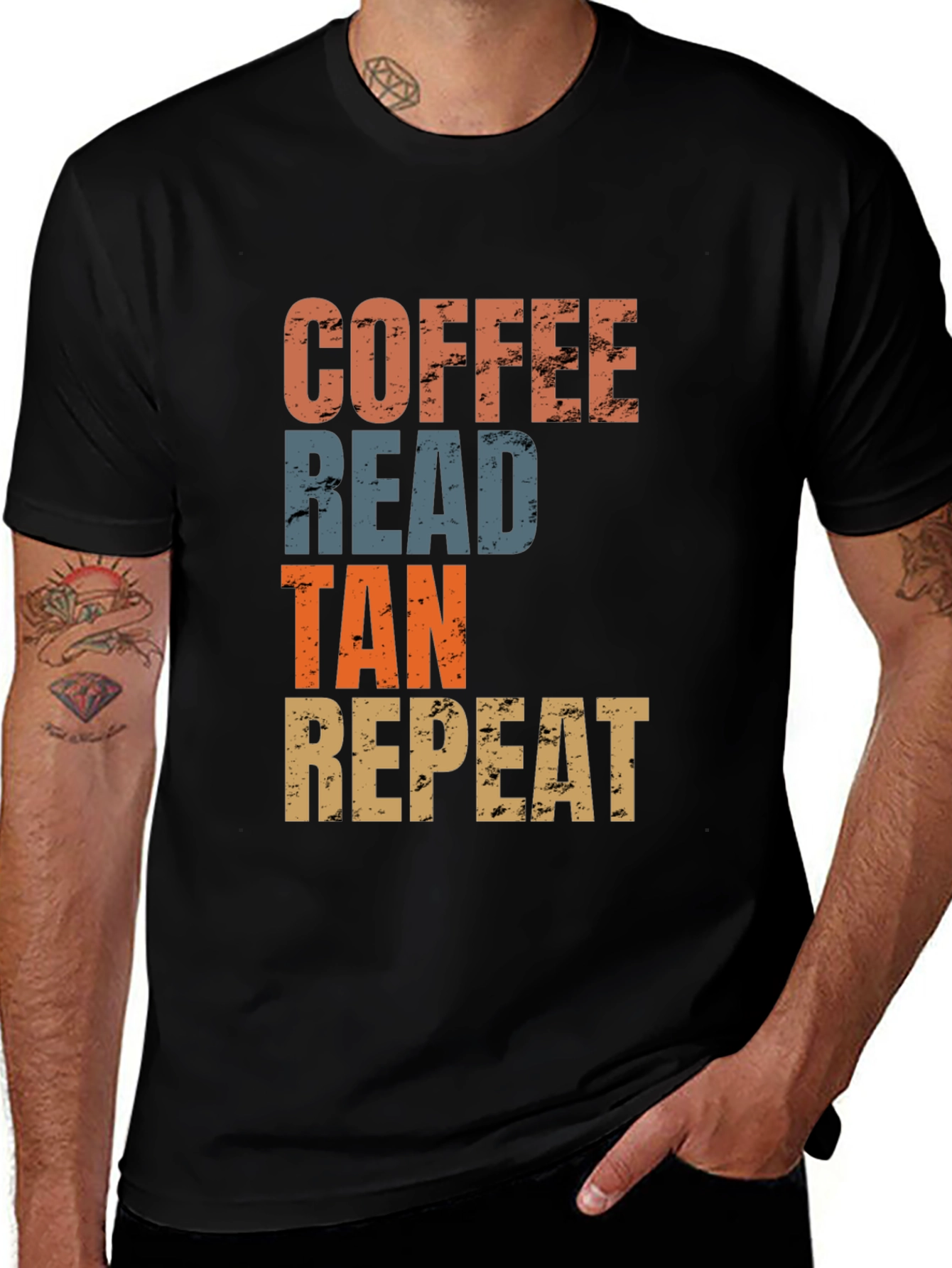 Coffee Read Tan Repeat Graphic Tee