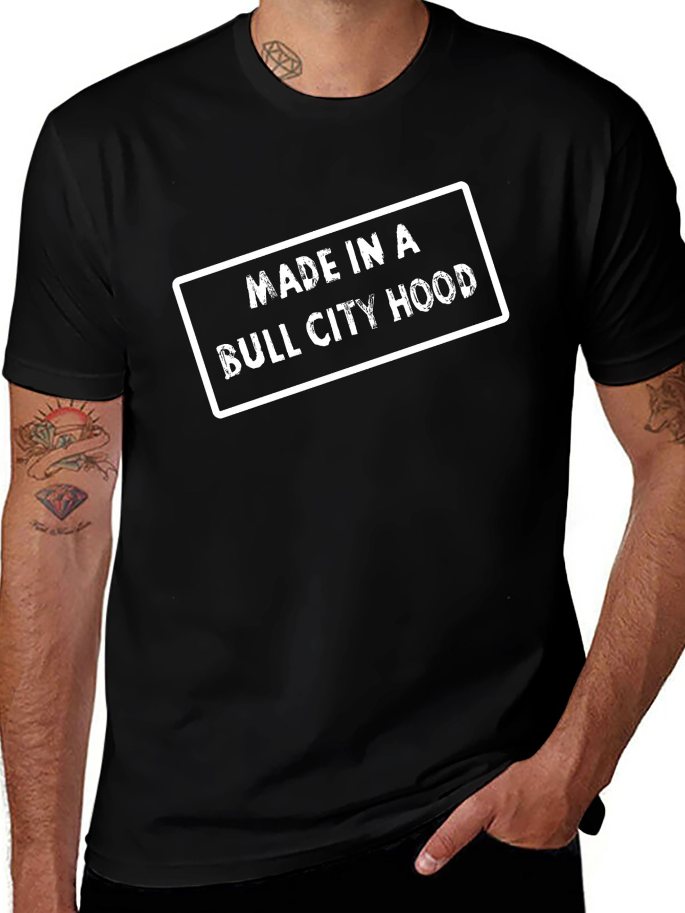 Bull City Hood T-Shirt - Black