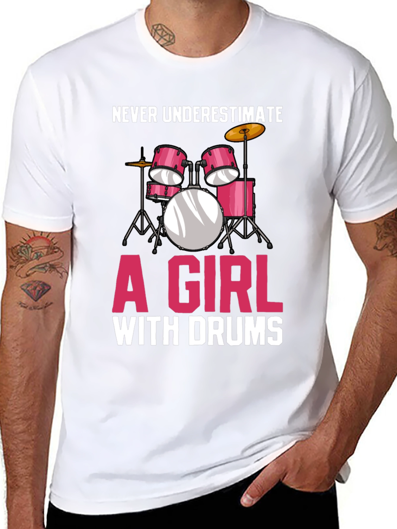 Girl with Drums T-Shirt - Musician Tee